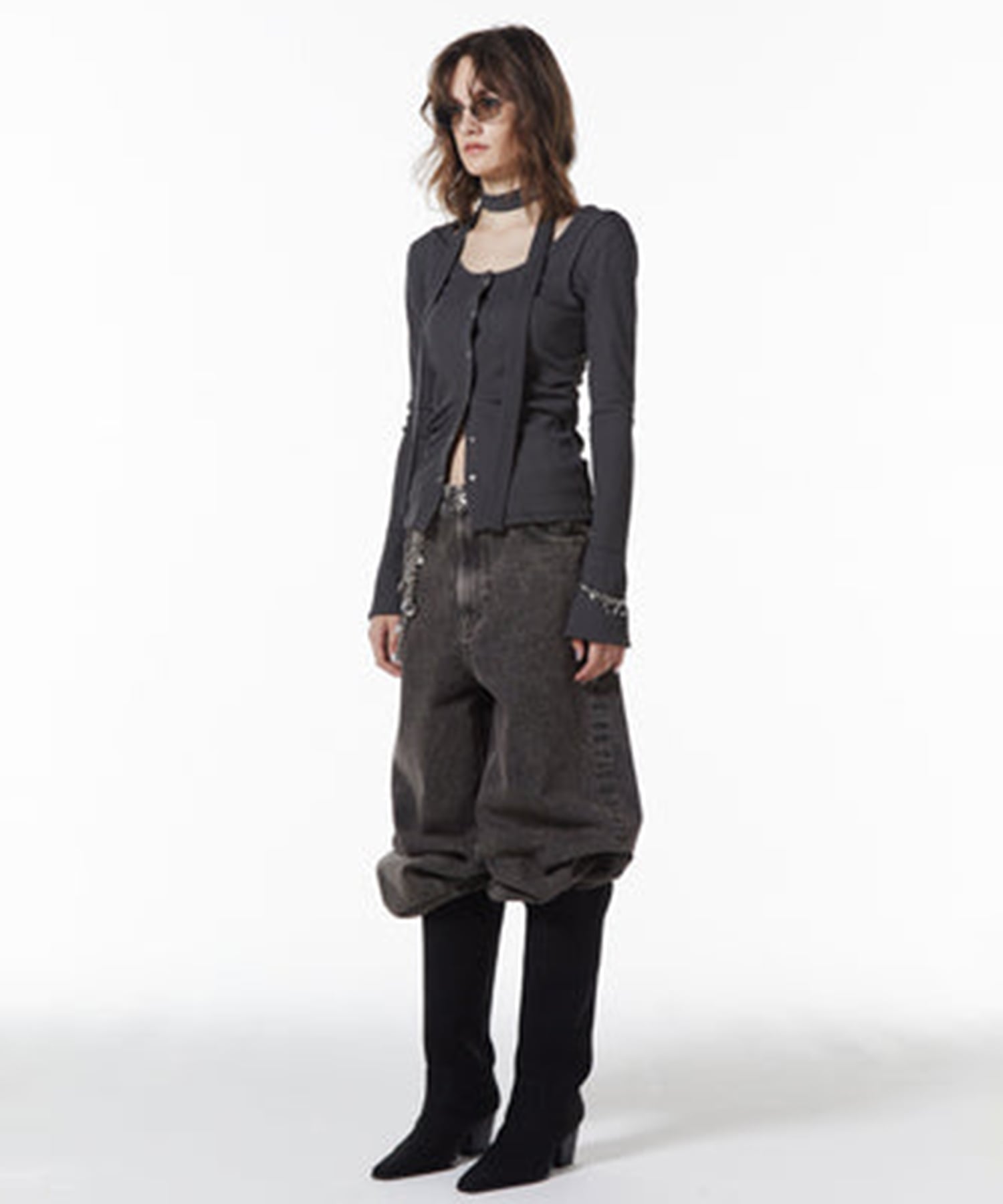 SCARF CHOKER TOPS JOSEMOON