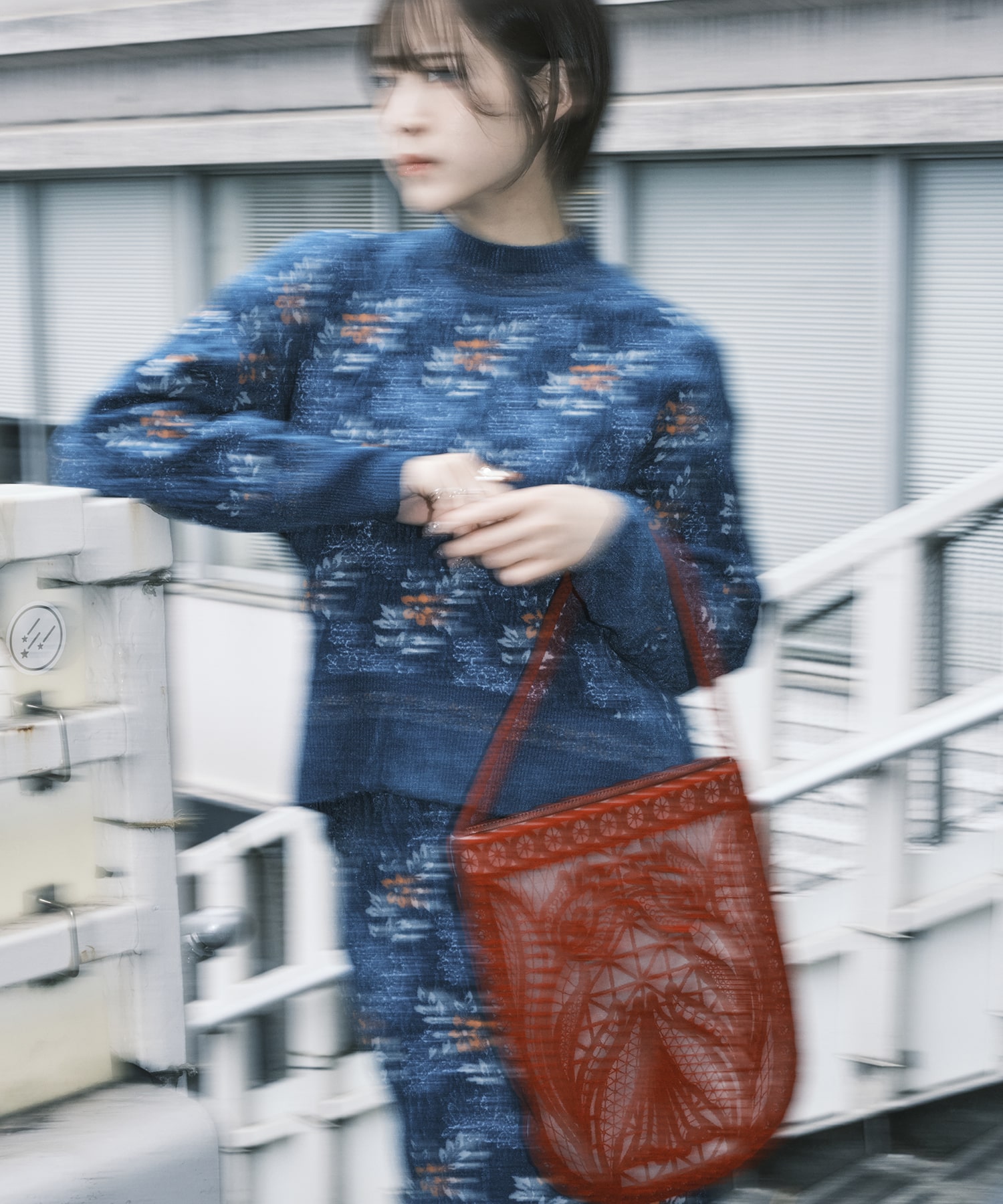 Floral Motif Chenille Knited Top Mame Kurogouchi