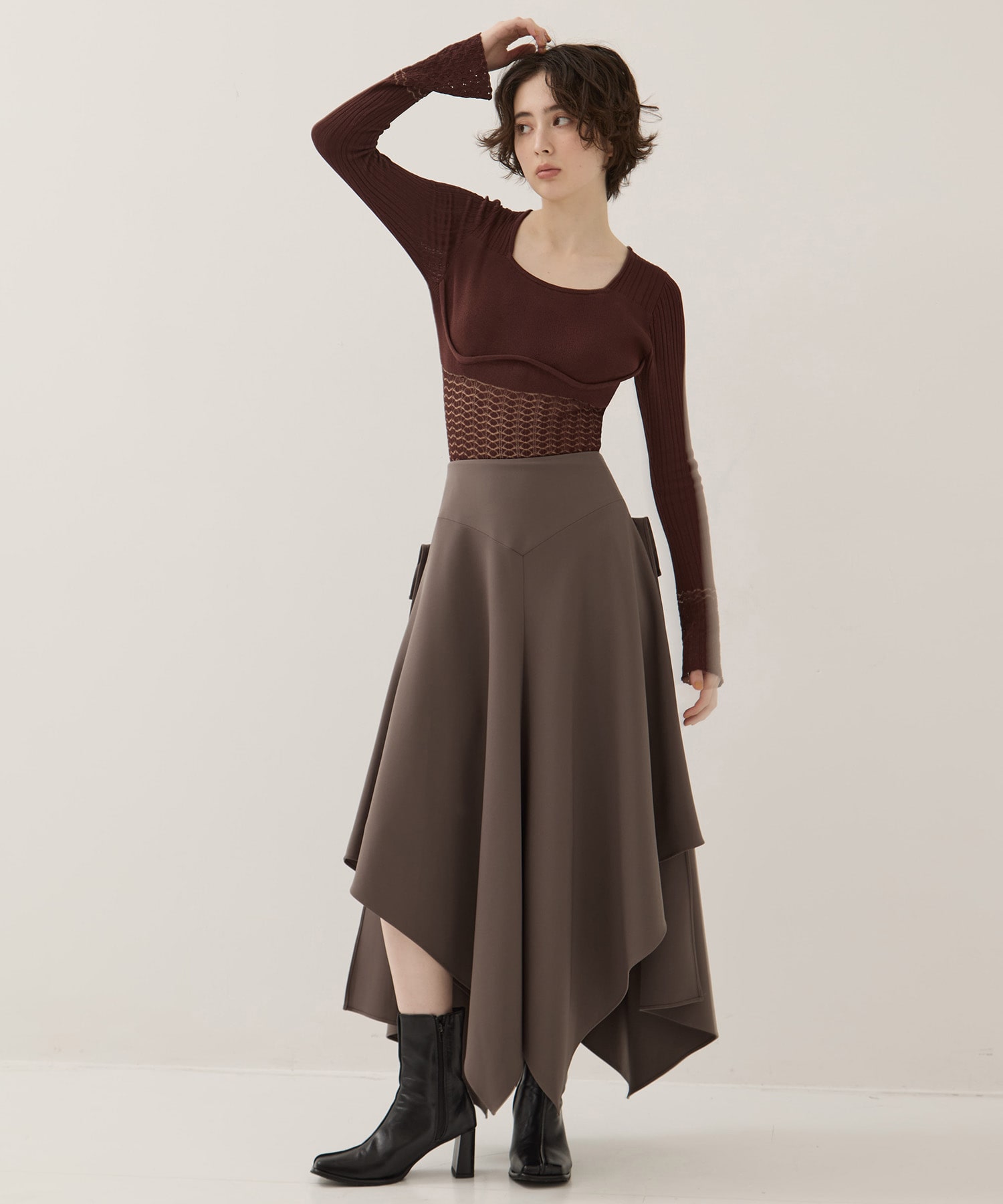 別注Square Neck Ripple Knit EMILY ODA