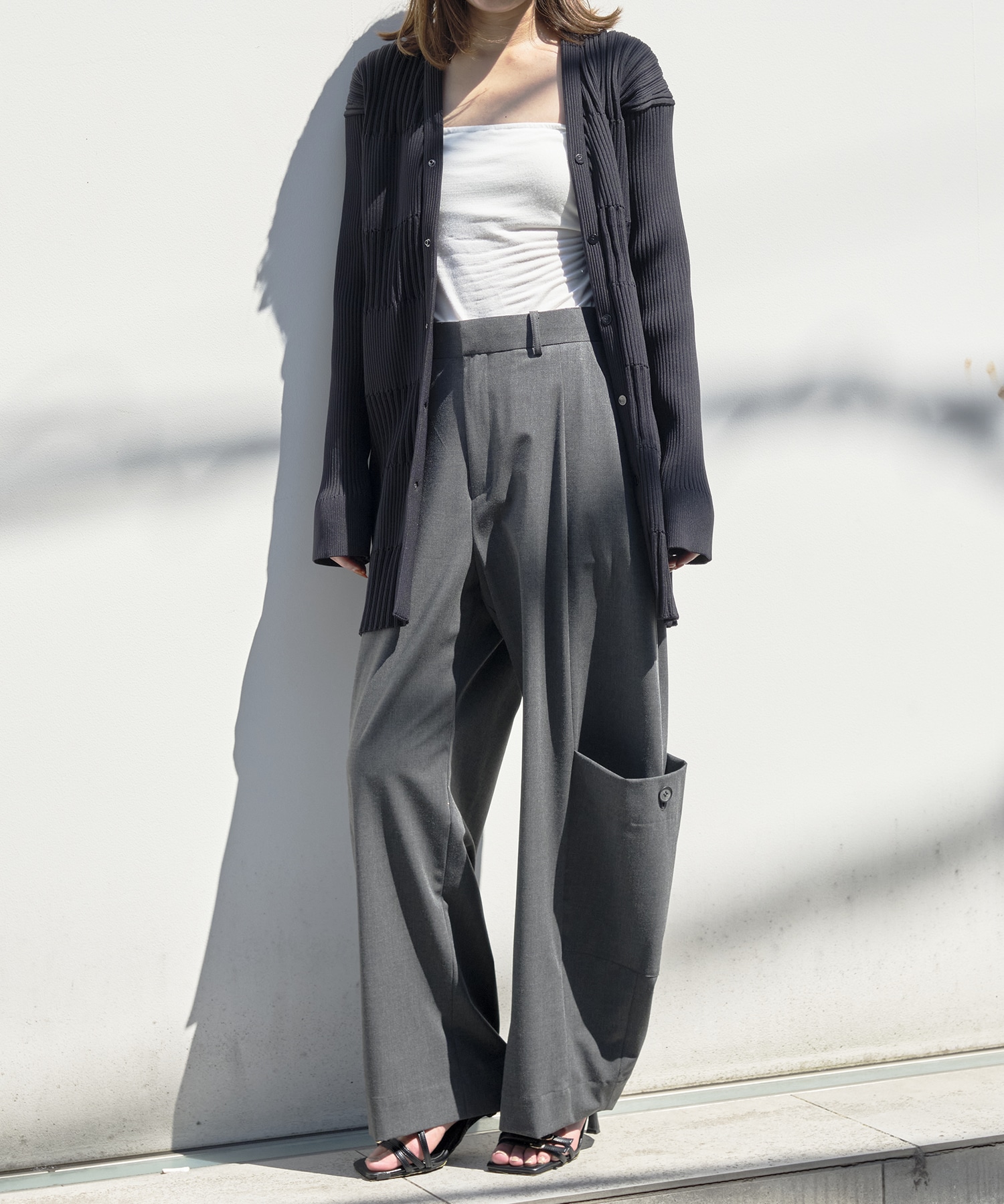 FLUTED LONG CARDIGAN CFCL