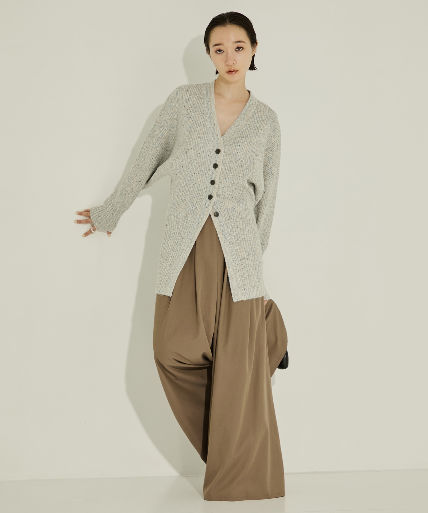 Greer melange knit cardigan AKIRANAKA
