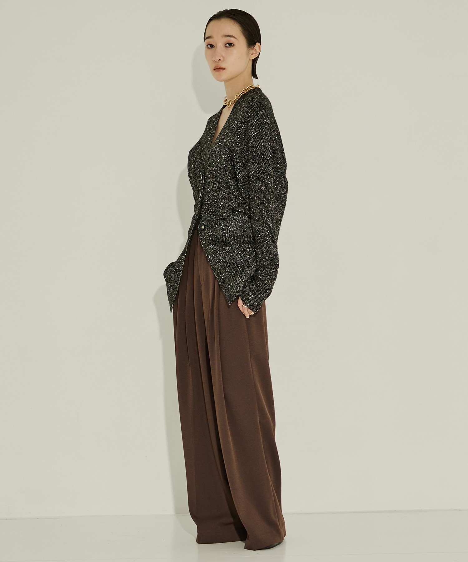 Greer melange knit cardigan AKIRANAKA
