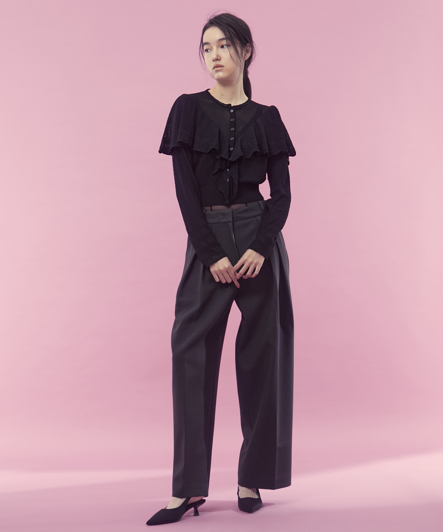 Lace-knit cape cardigan FETICO