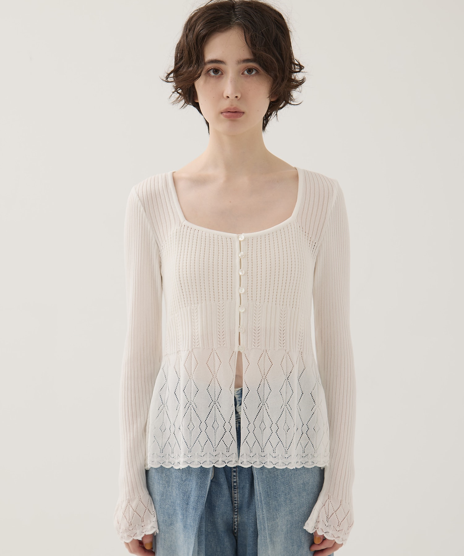 Lace Knit Cardigan EMILY ODA