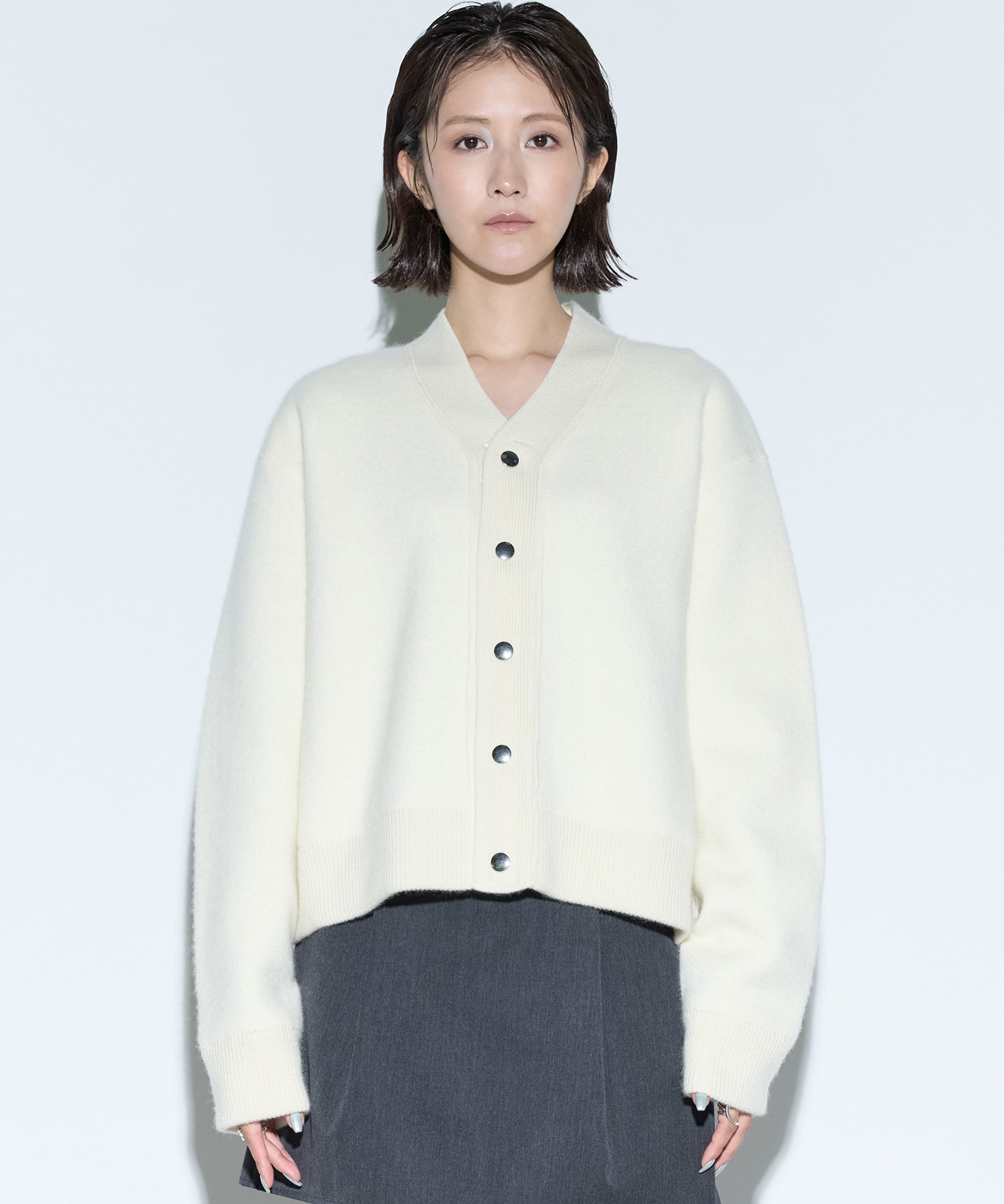 RERACS SNAP BUTTON KNIT CARDIGAN(FREE ECRU): THE RERACS: WOMENS