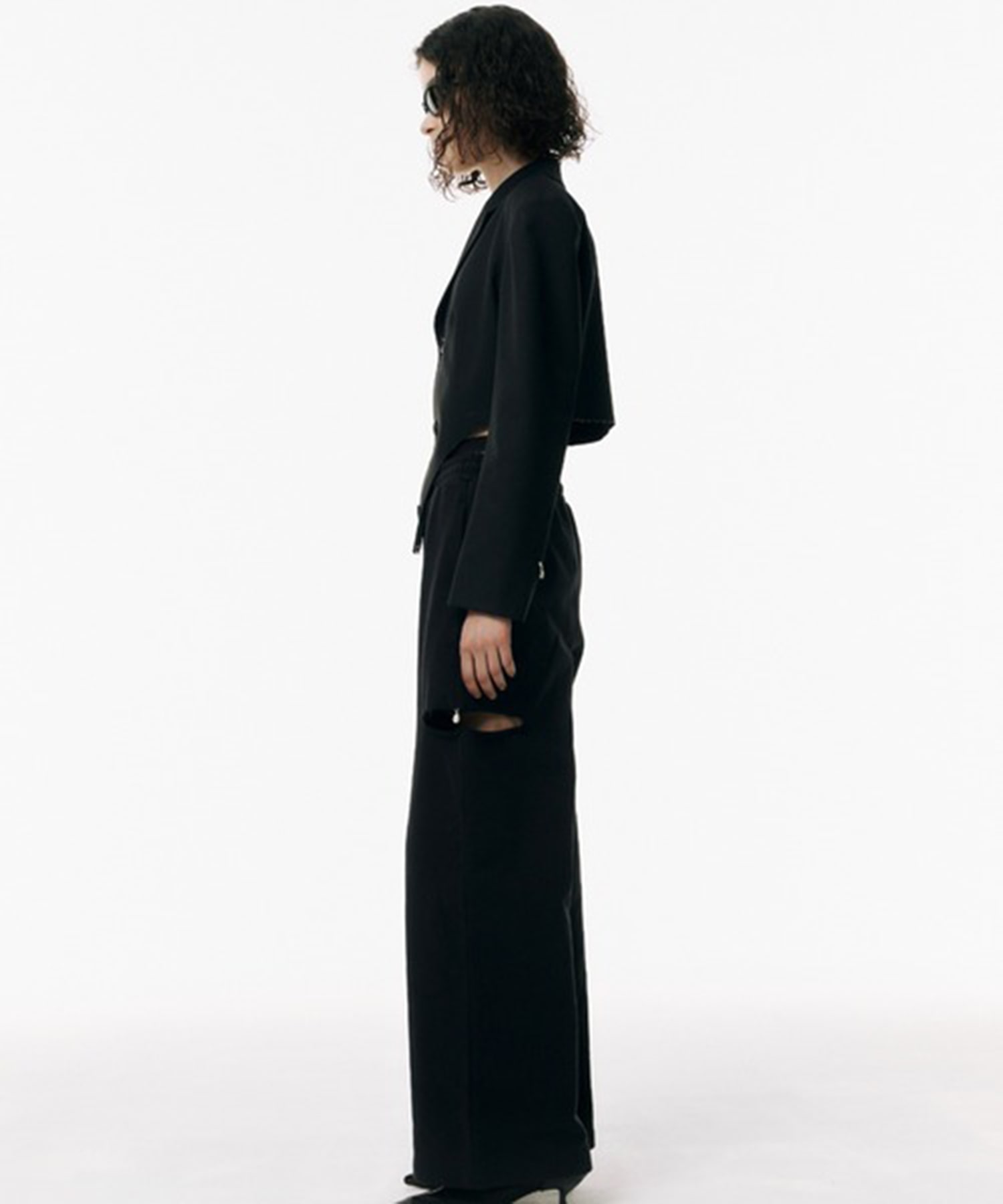 SLIT SWEAT PANTS with PEARL JOSEMOON