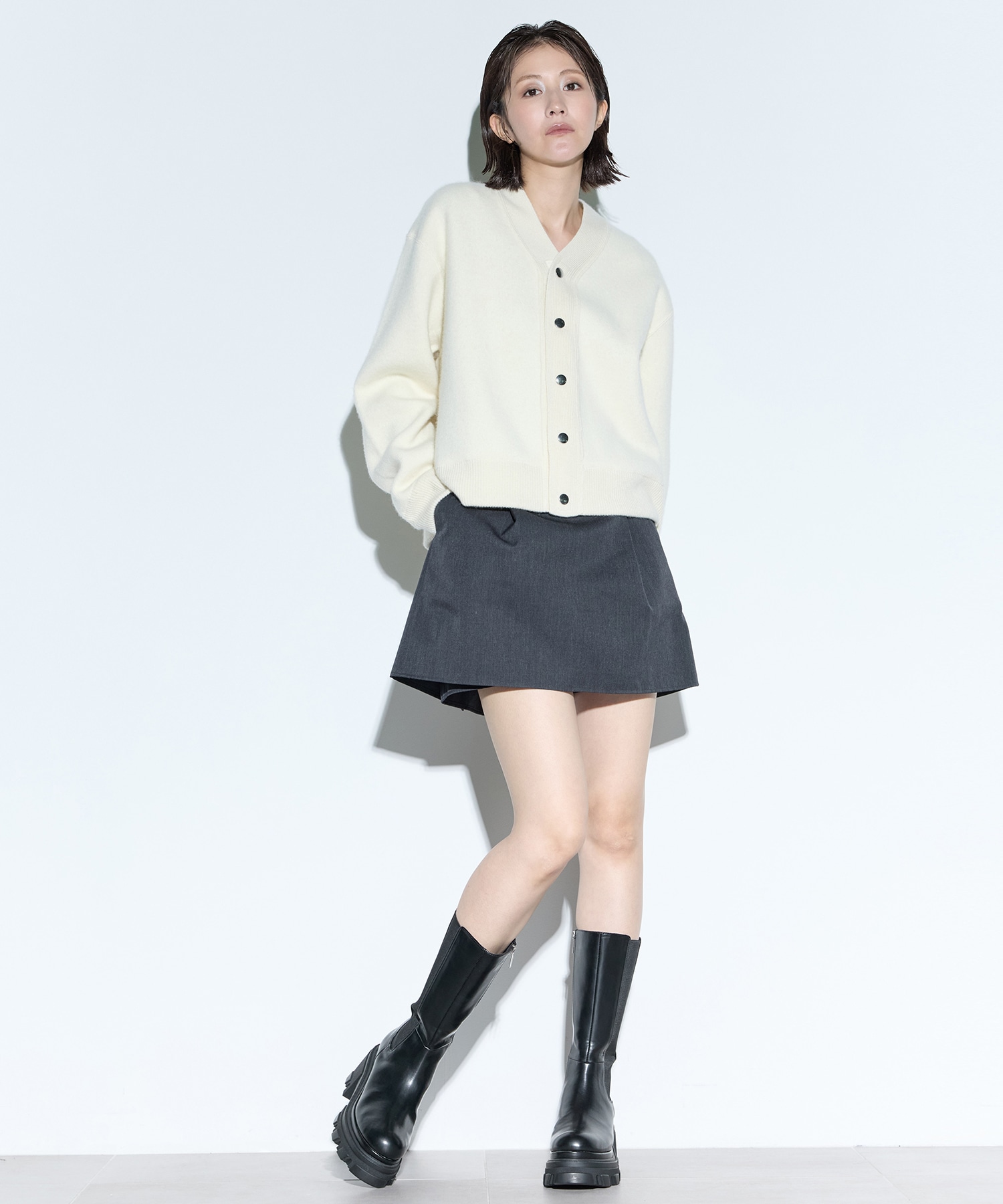 RERACS RAYERED SKIRT SHORTS(36 GREY): THE RERACS: WOMENS