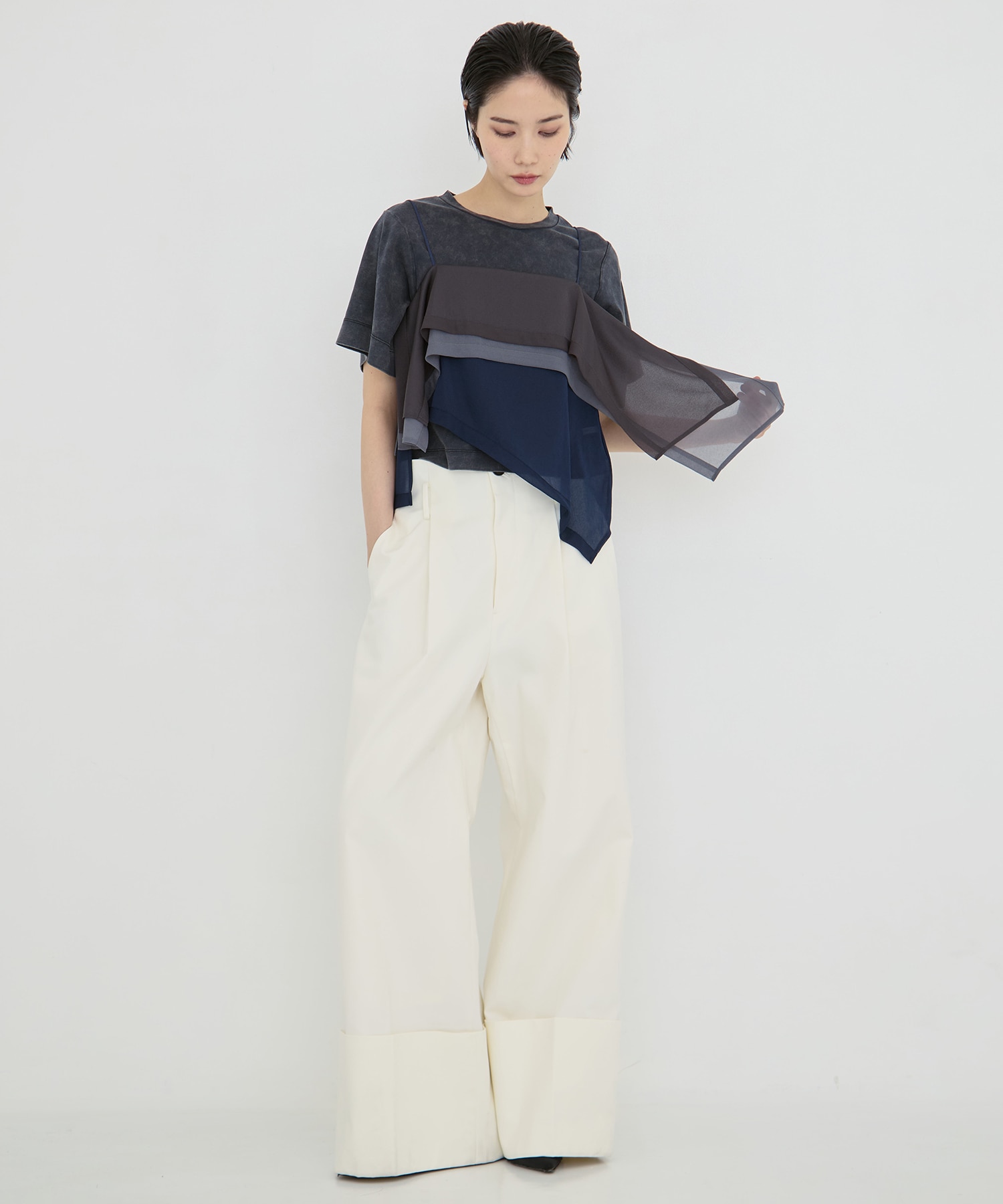 Wide Double Hem Trousers STUDIOUS
