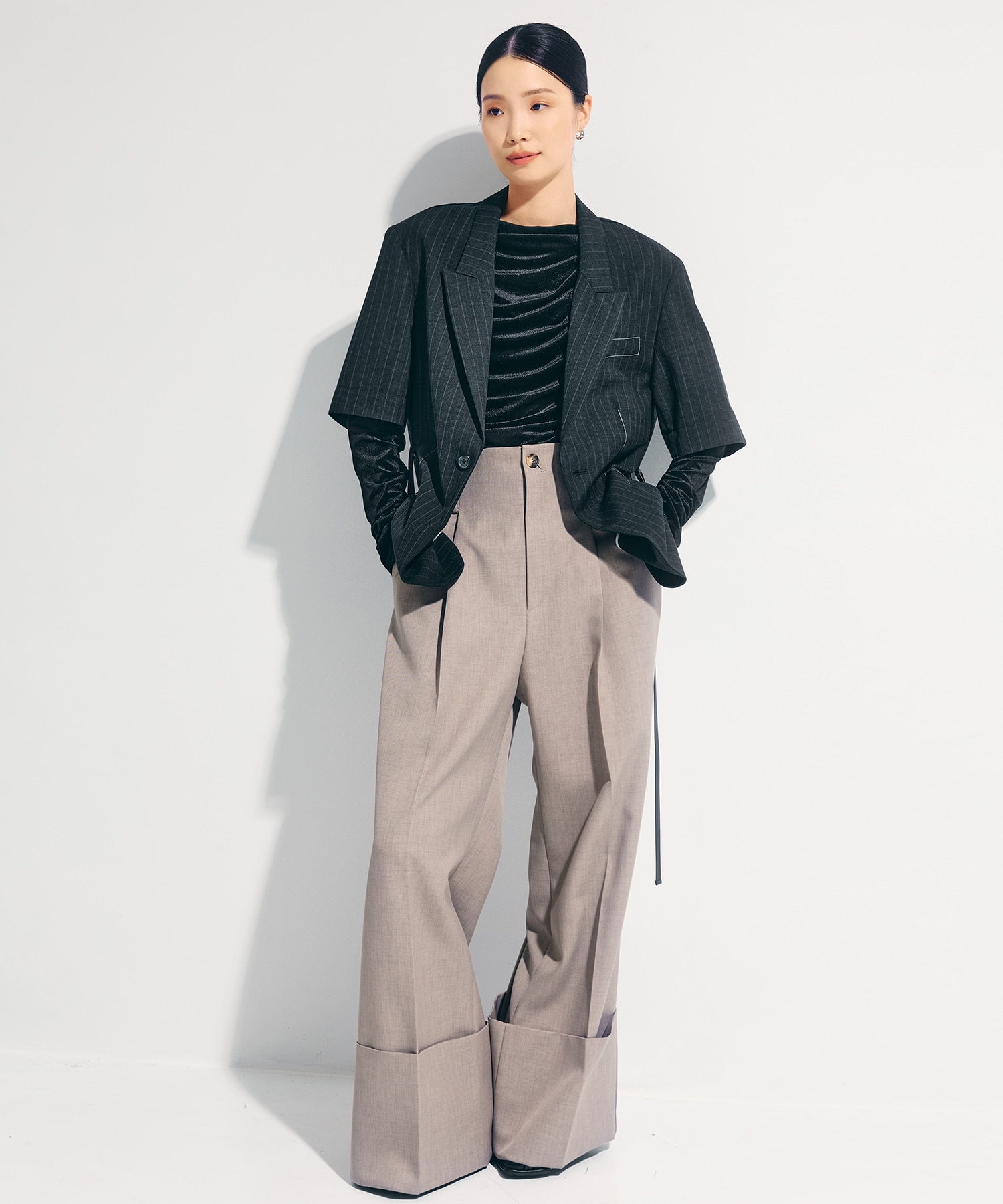 Wide Double Hem Trousers STUDIOUS
