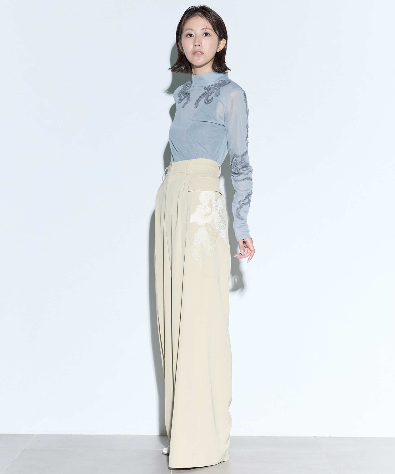 Patchwork embroidered slacks MURRAL