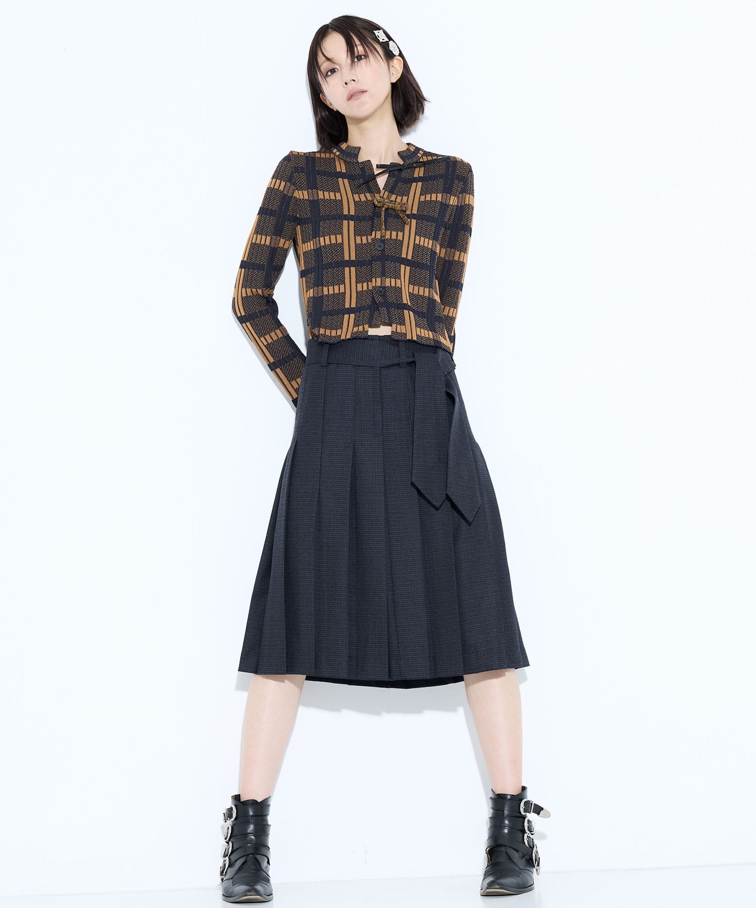 Wool check skirt TOGA