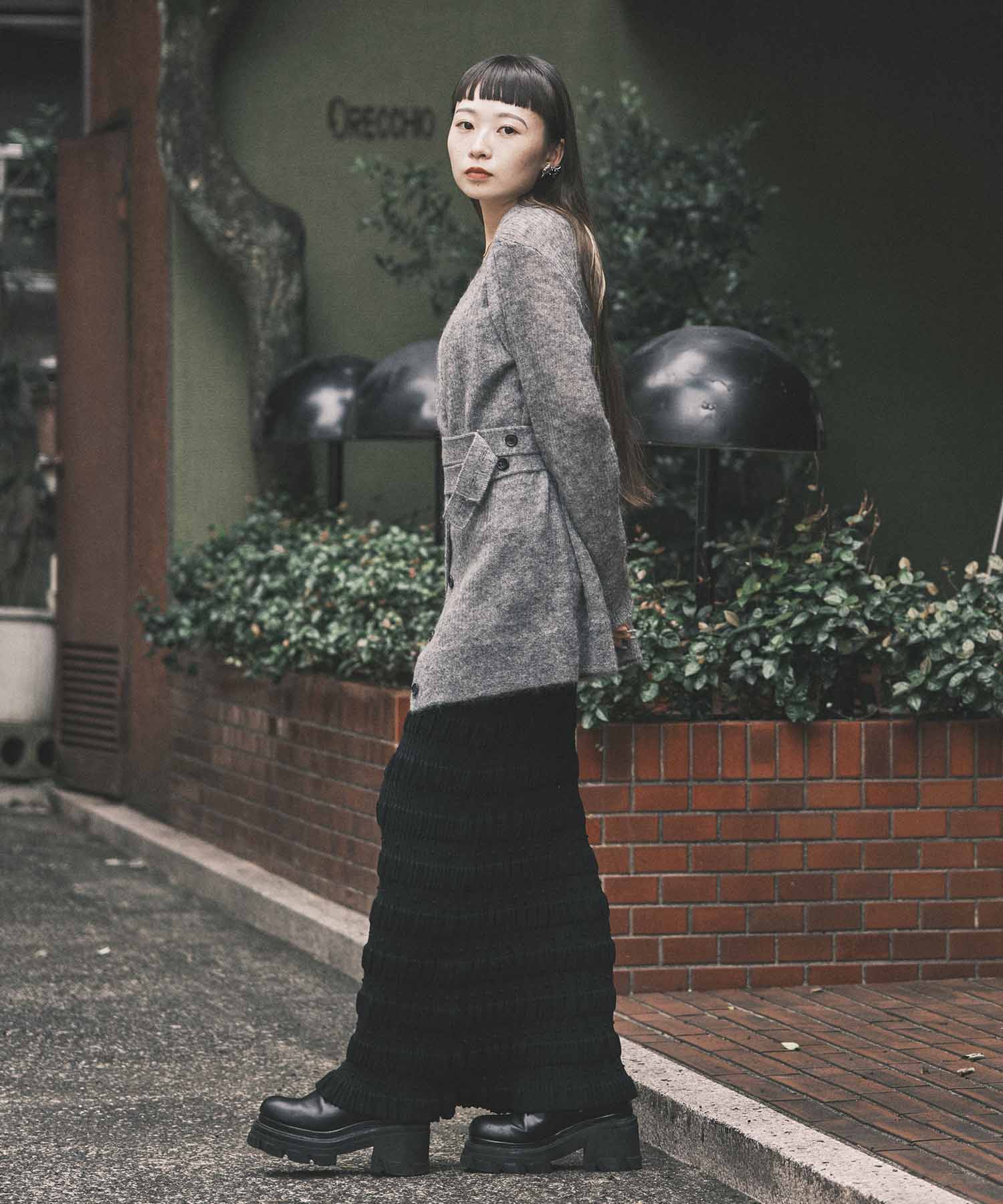 Stripe knit maxi skirt FETICO