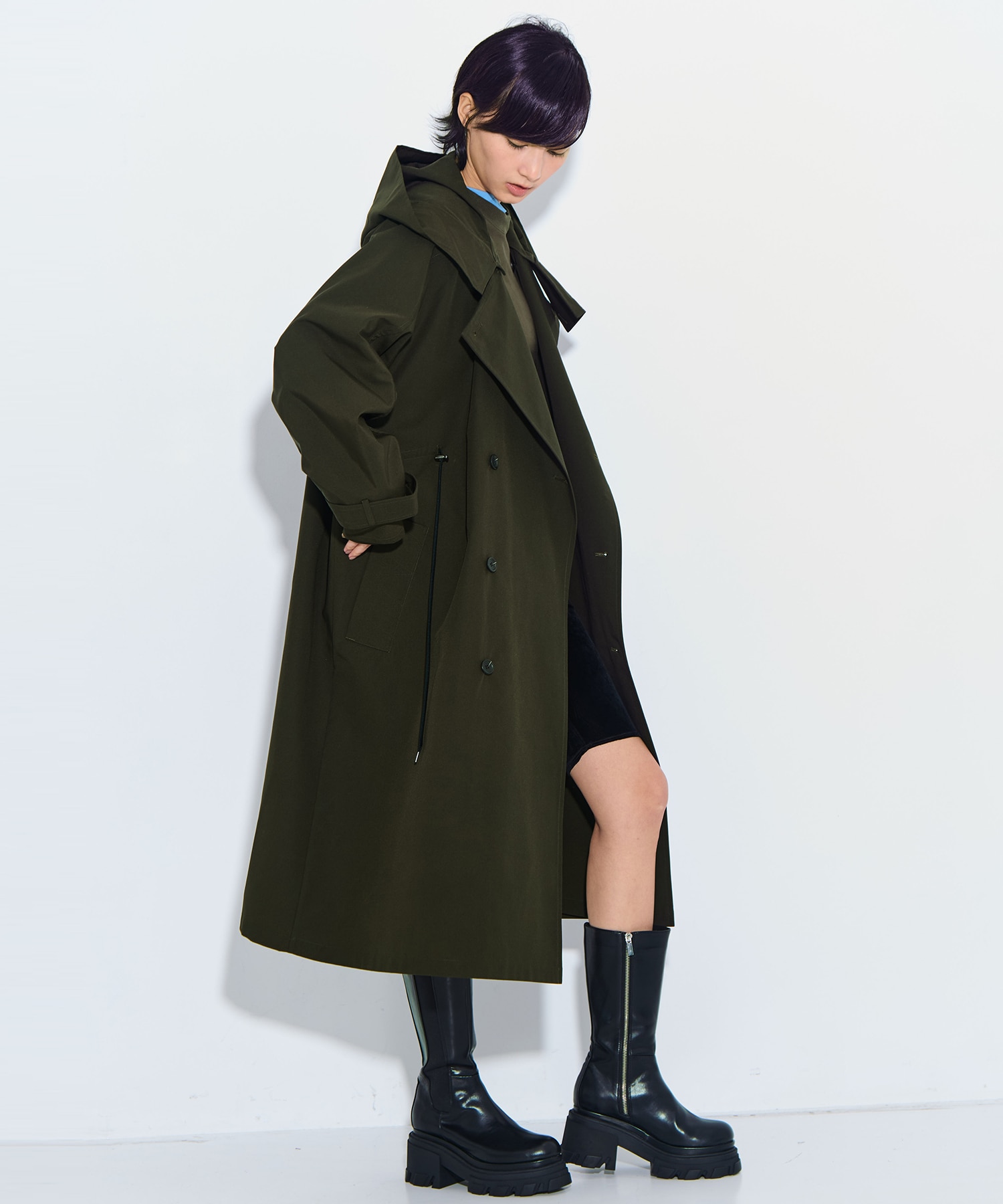 リサイクルシェルタフタ　トレンチコート VACHEMENT