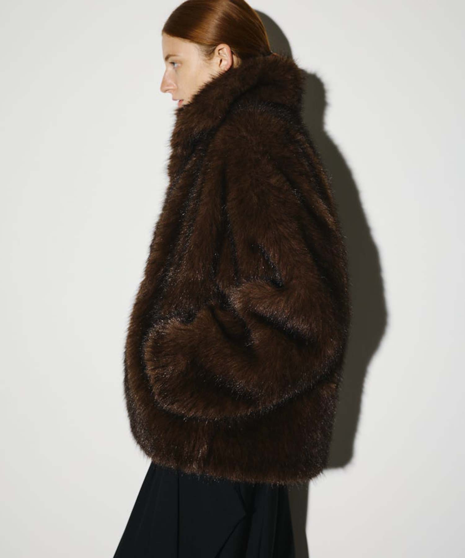 High collar faux fur jacket RIM.ARK