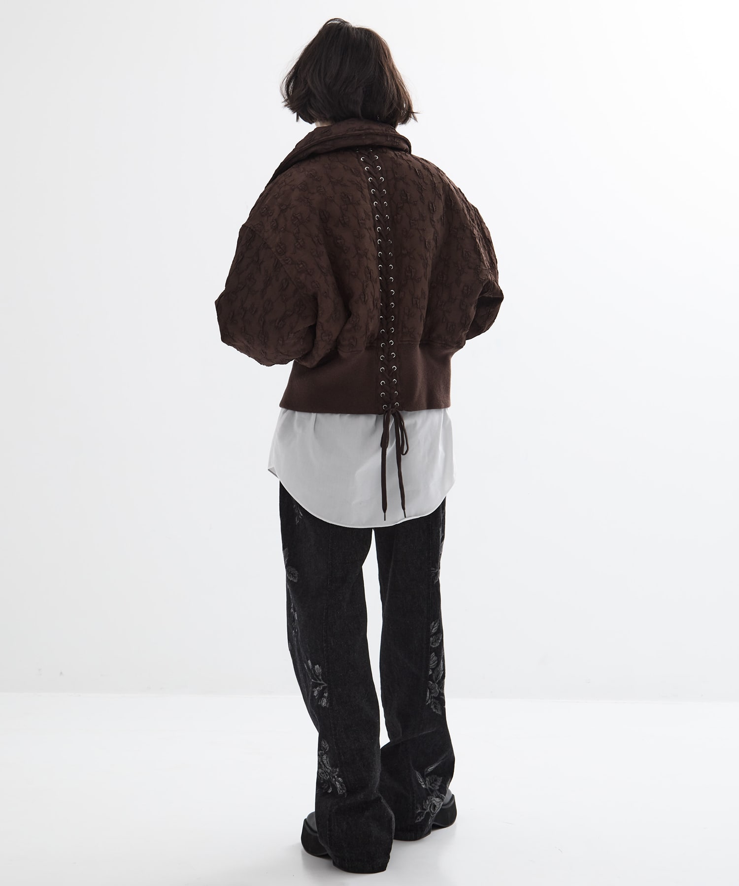 Floral jacquard bomber jacket FETICO