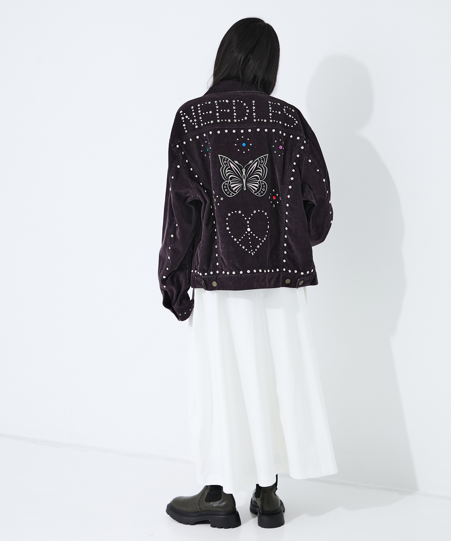 Studded Jean Jacket - 14W Corduroy Needles
