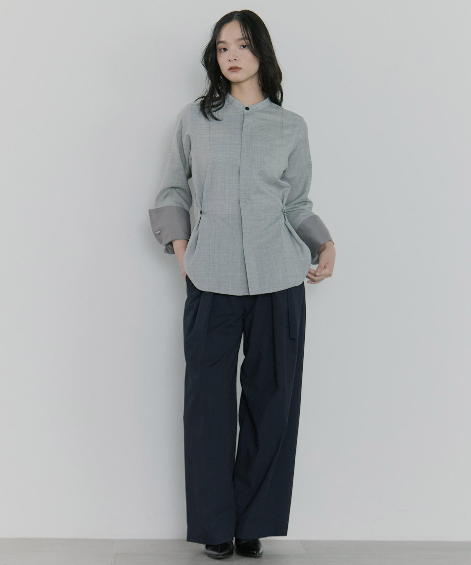 Waist Tucked Wool Shirt STUDIOUS