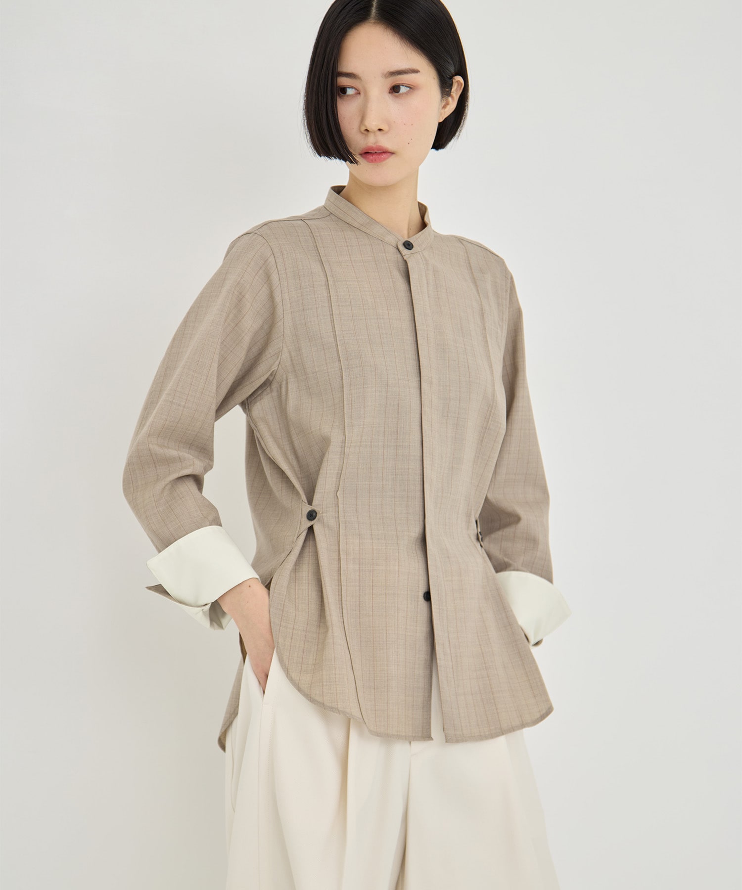 Waist Tucked Wool Shirt STUDIOUS