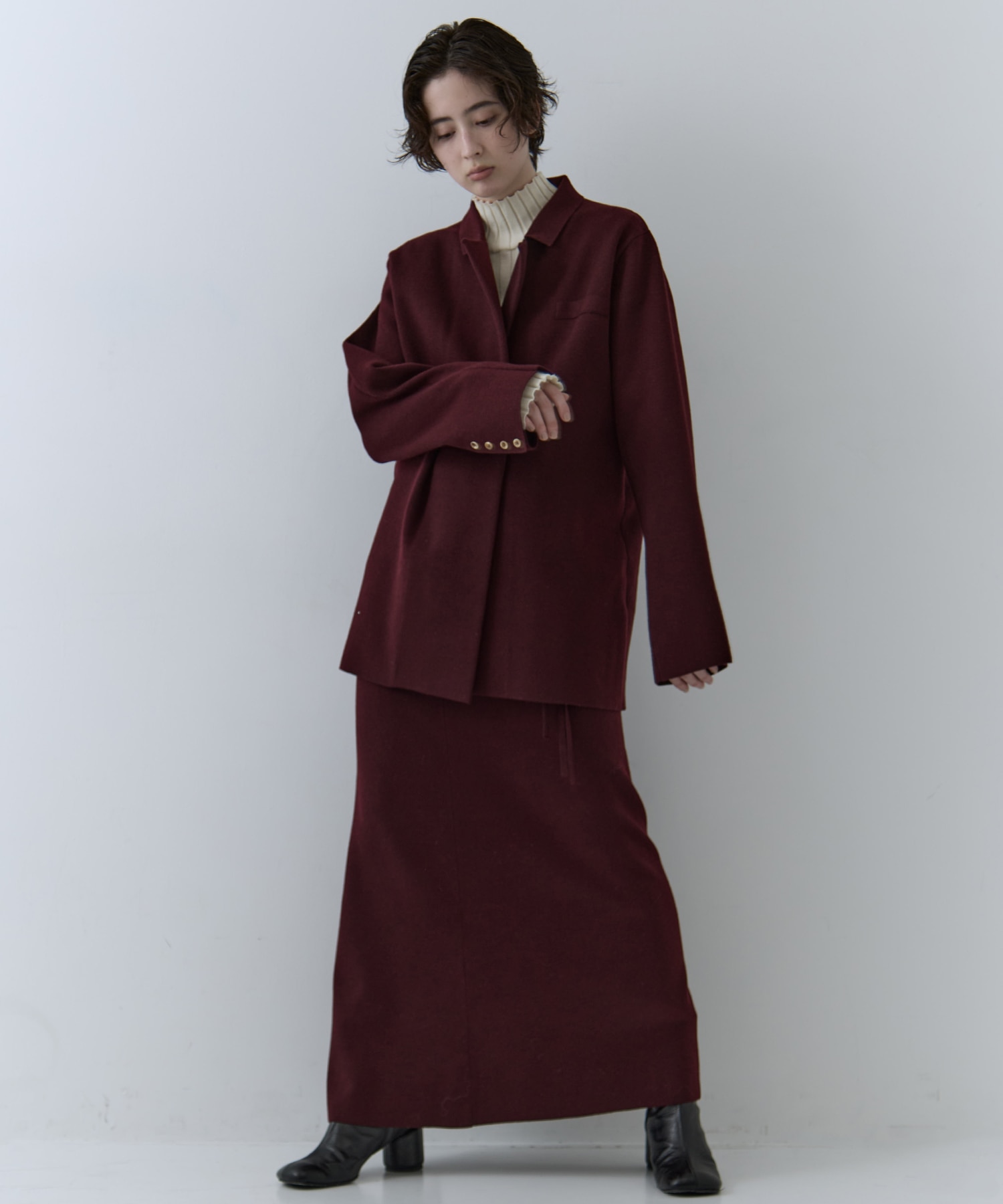 UND JACKET WINDING SKIRT KNIT SET DRESS AMERI