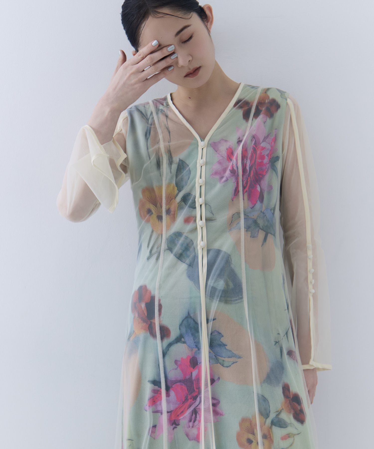 UND GRACE CHIFFON VEIL DRESS(S IVORY): AMERI: WOMENS｜ STUDIOUS