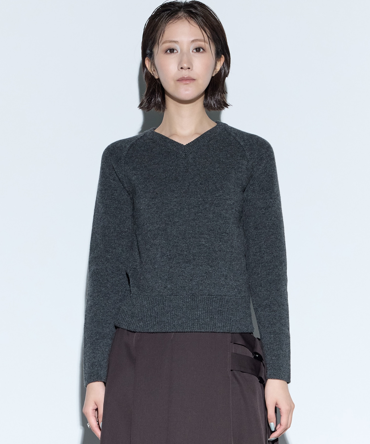 RERACS RAGRAN V NECK PULLOVER KNIT THE RERACS
