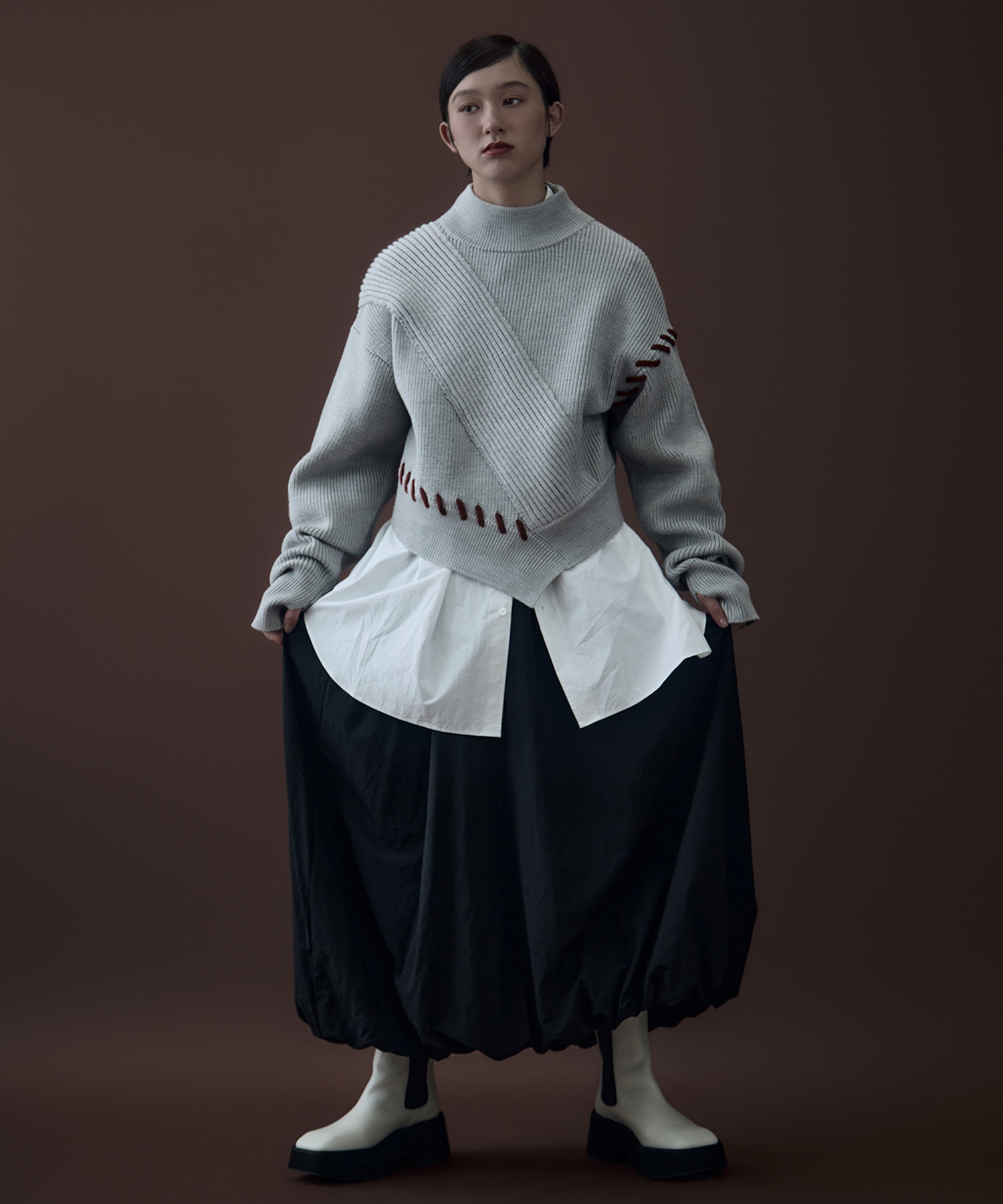 別注Asymmetrical Stitch Rib knit UN3D.