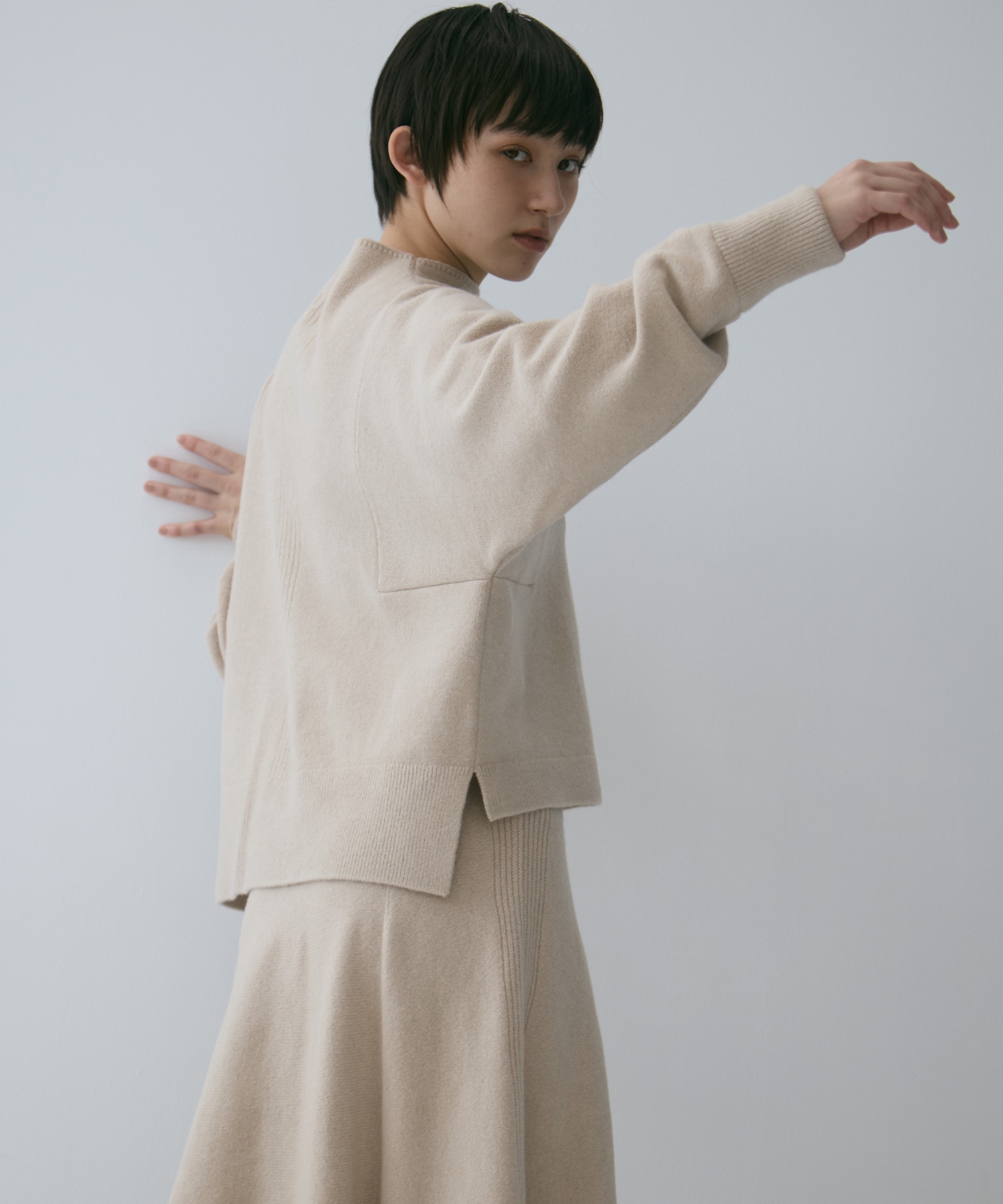 別注 CASHMERE BOAT NECK KNIT WRAPINKNOT