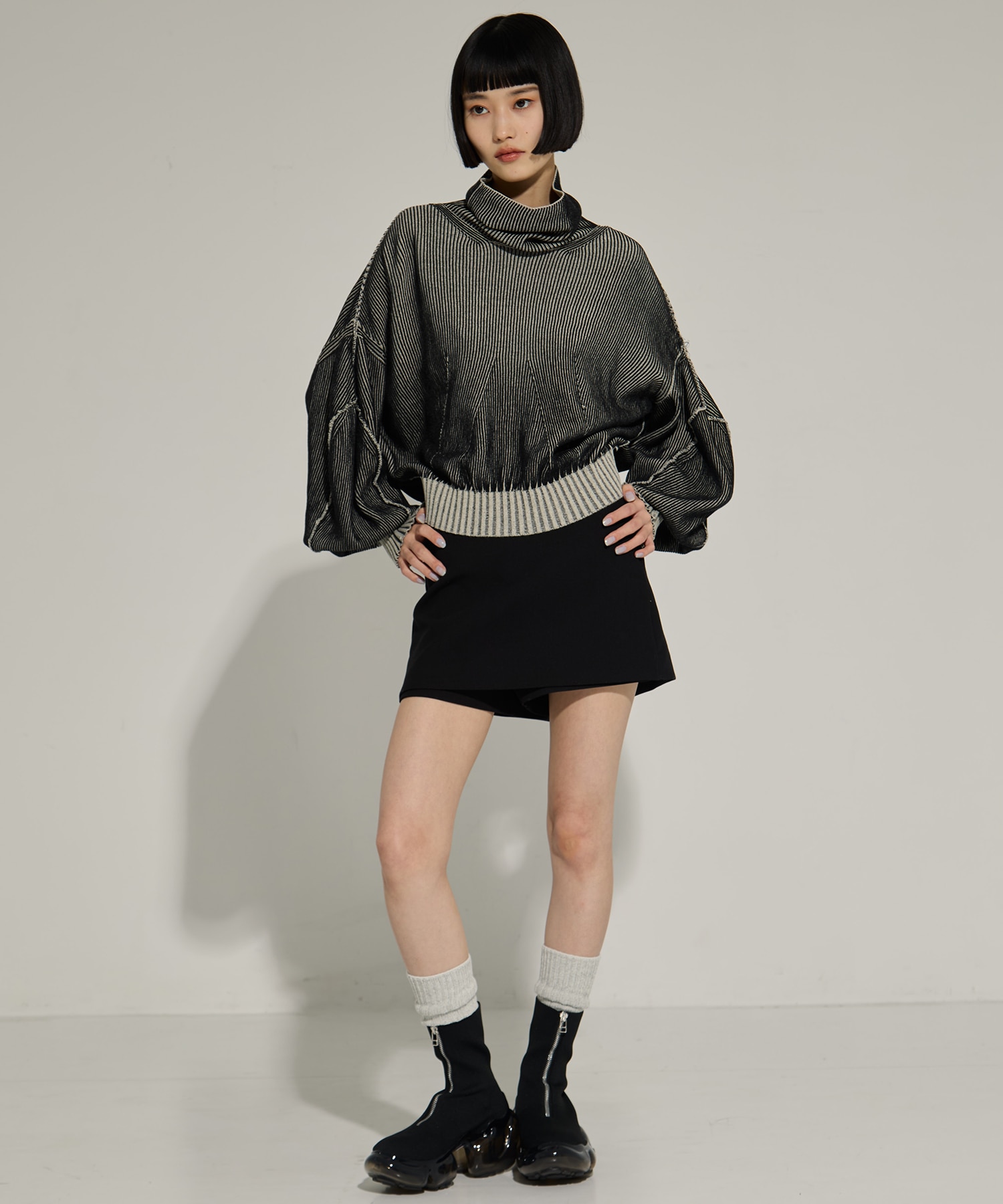 別注Dual face knit AKIKOAOKI