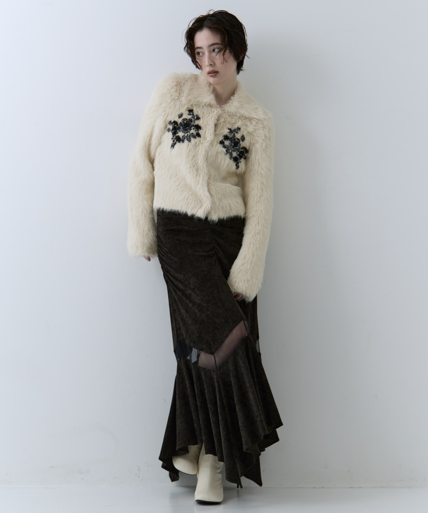 別注 シャギービジューカーディガン FETICO