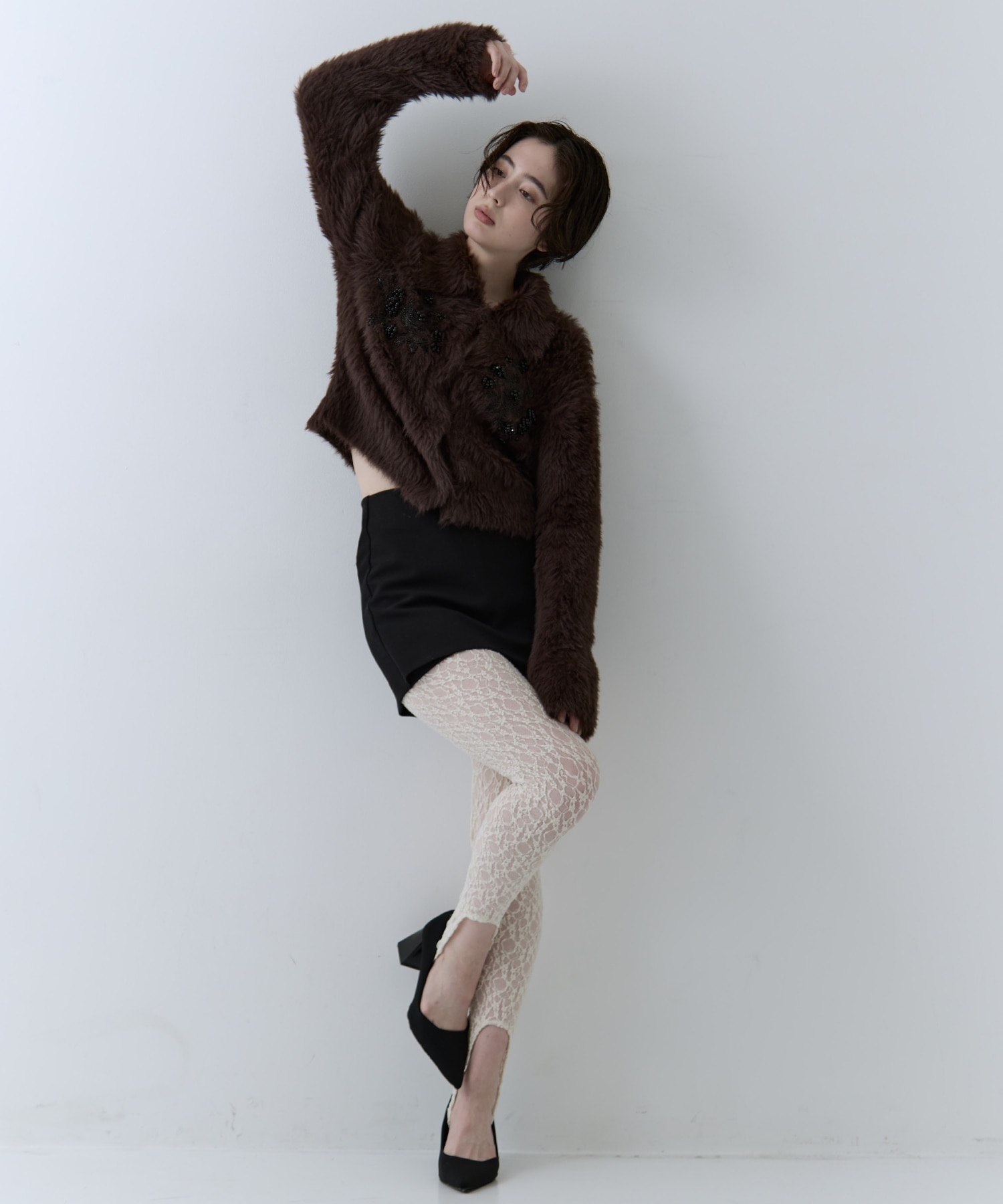 別注 シャギービジューカーディガン FETICO