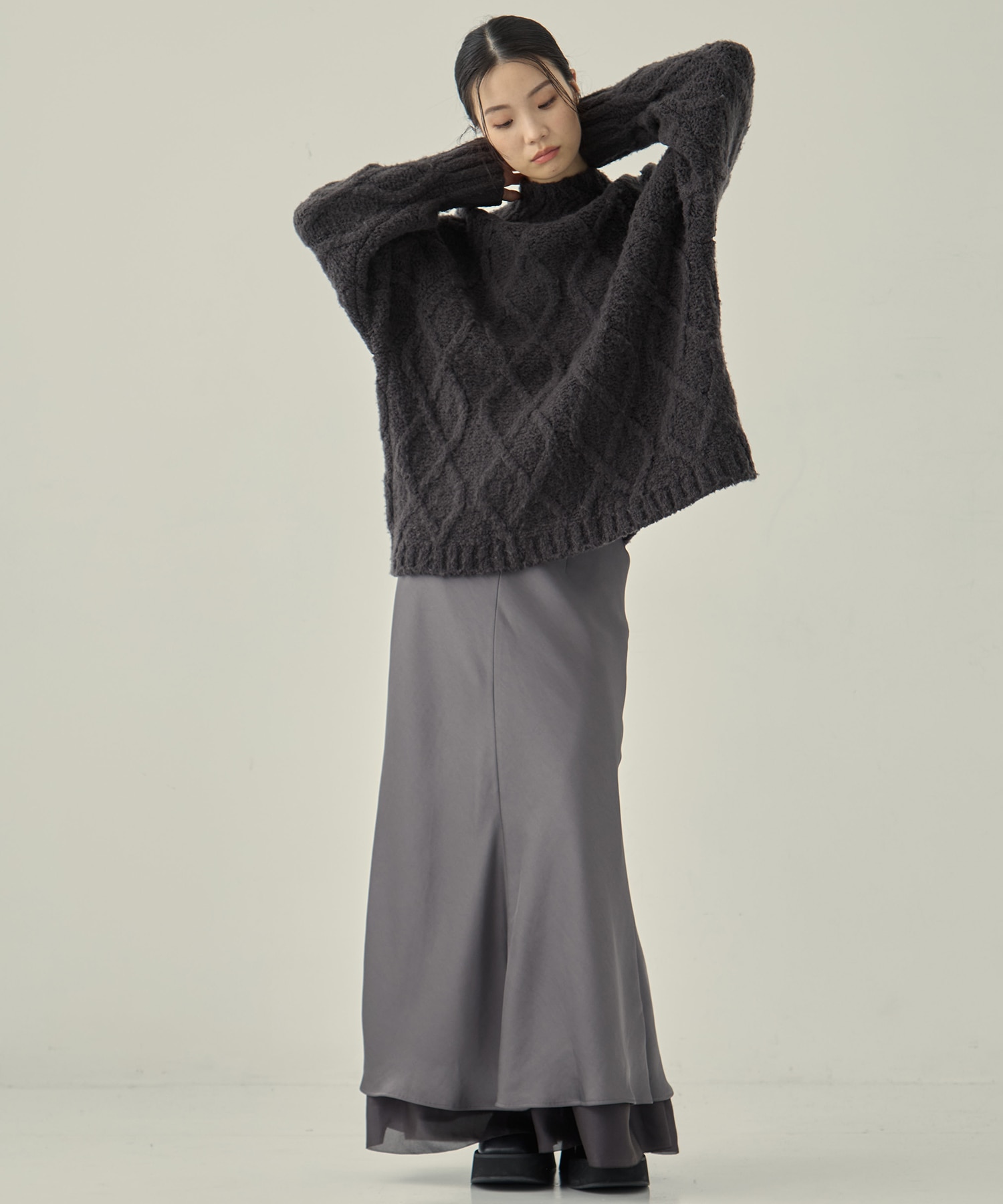 LAYERED SATIN MERMAID SKIRT STUDIOUS