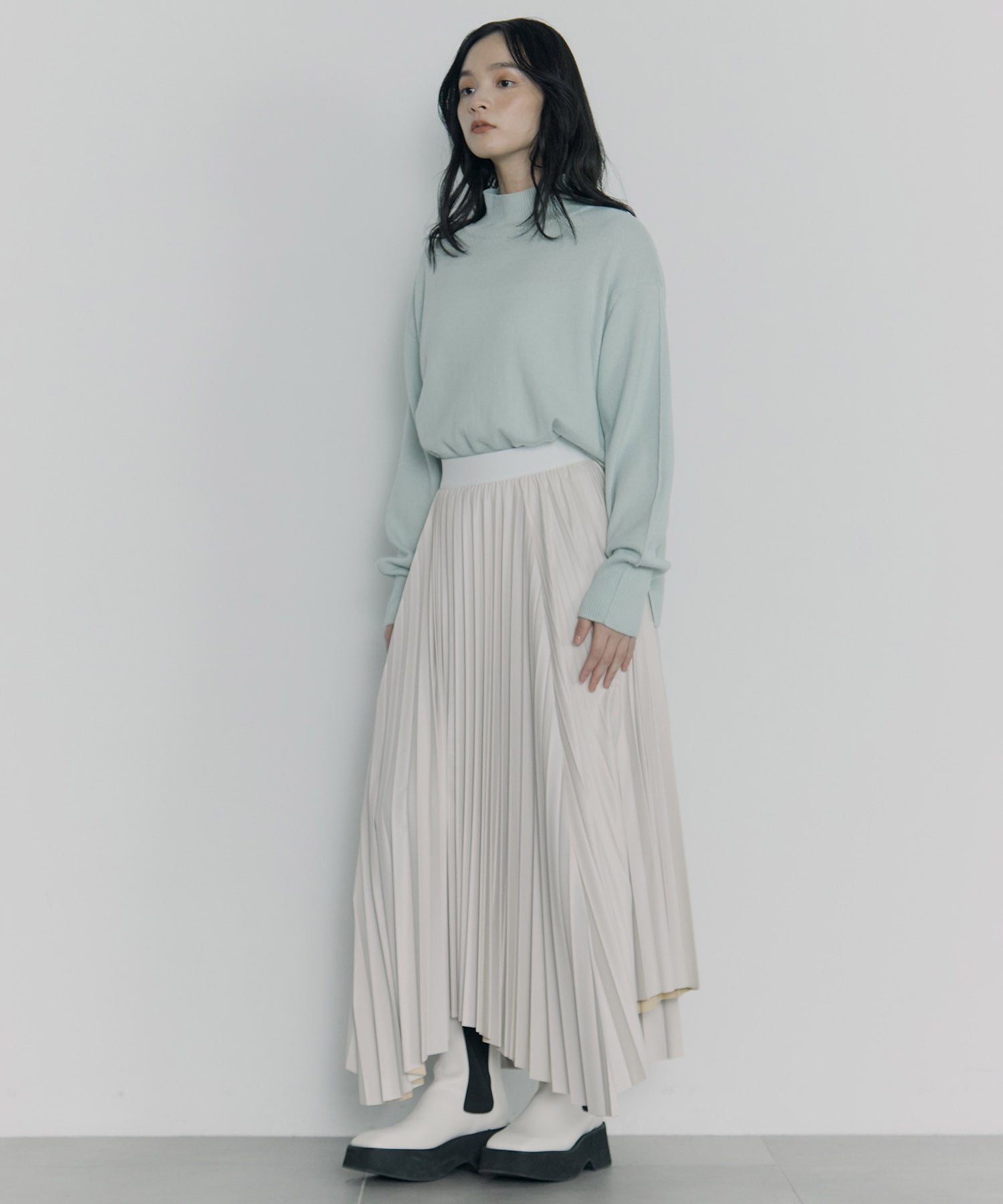 Faux Leather Pleated SK STUDIOUS