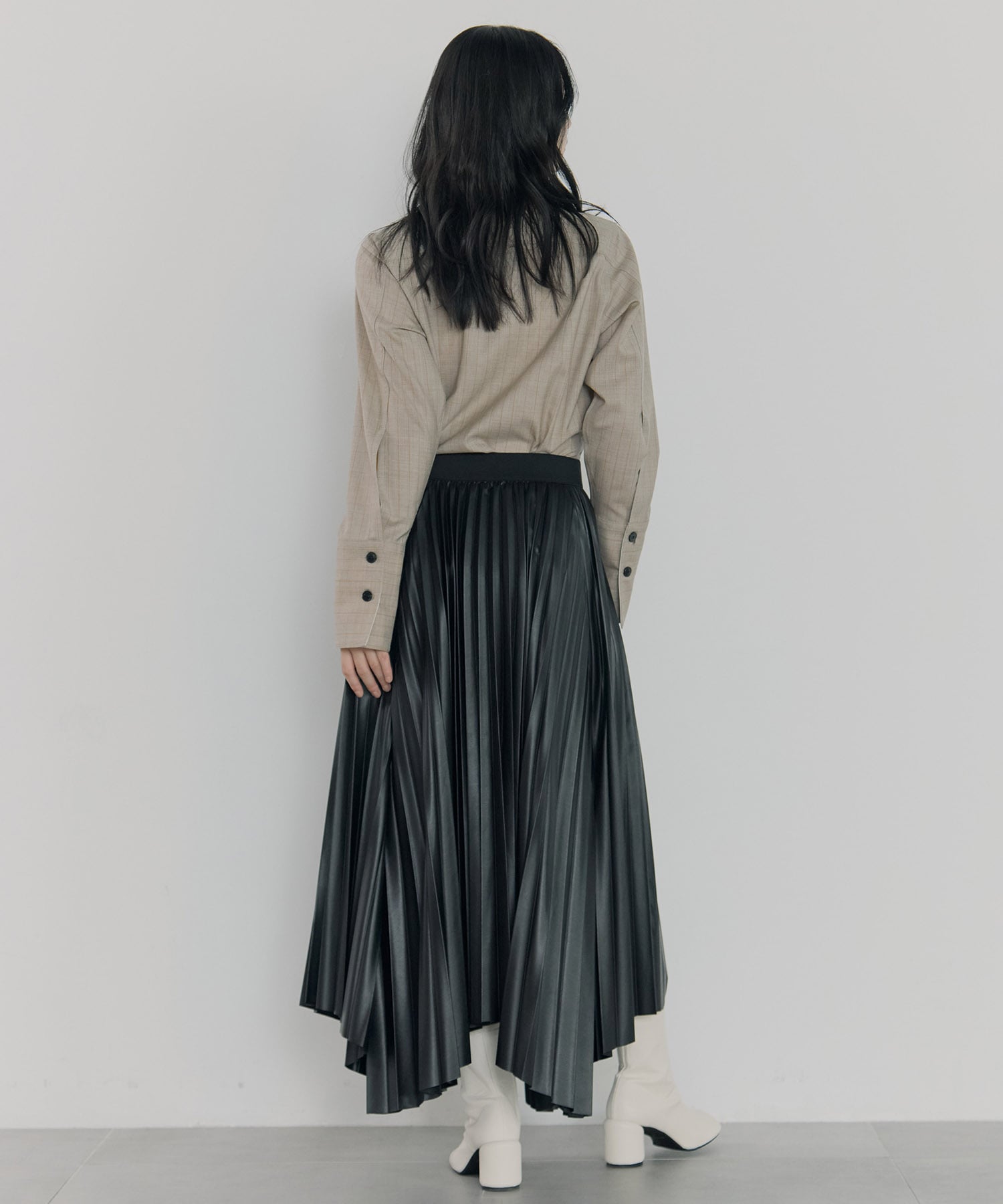 Faux Leather Pleated SK STUDIOUS