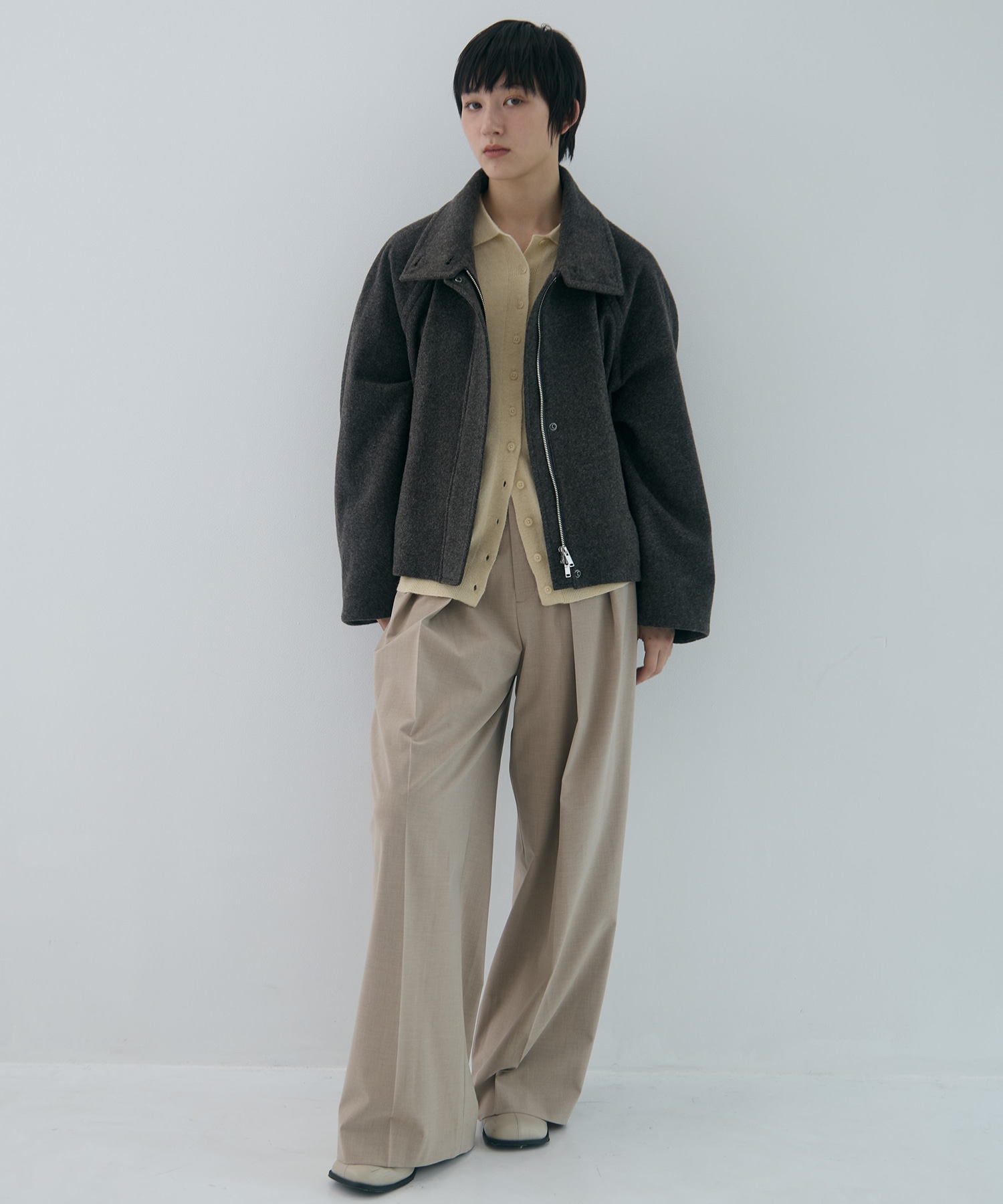 Stand Collar Wool Blouson STUDIOUS