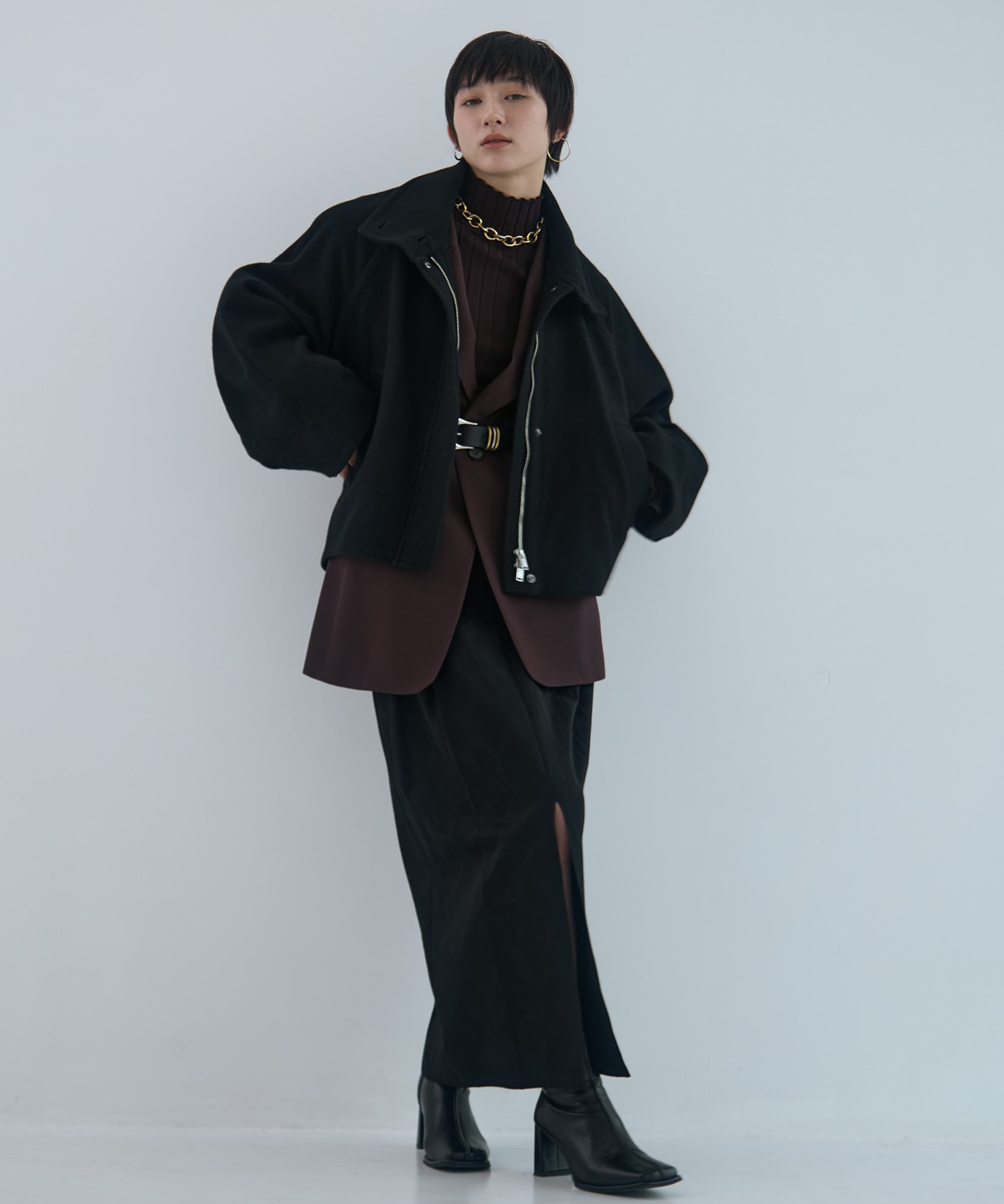 Stand Collar Wool Blouson STUDIOUS