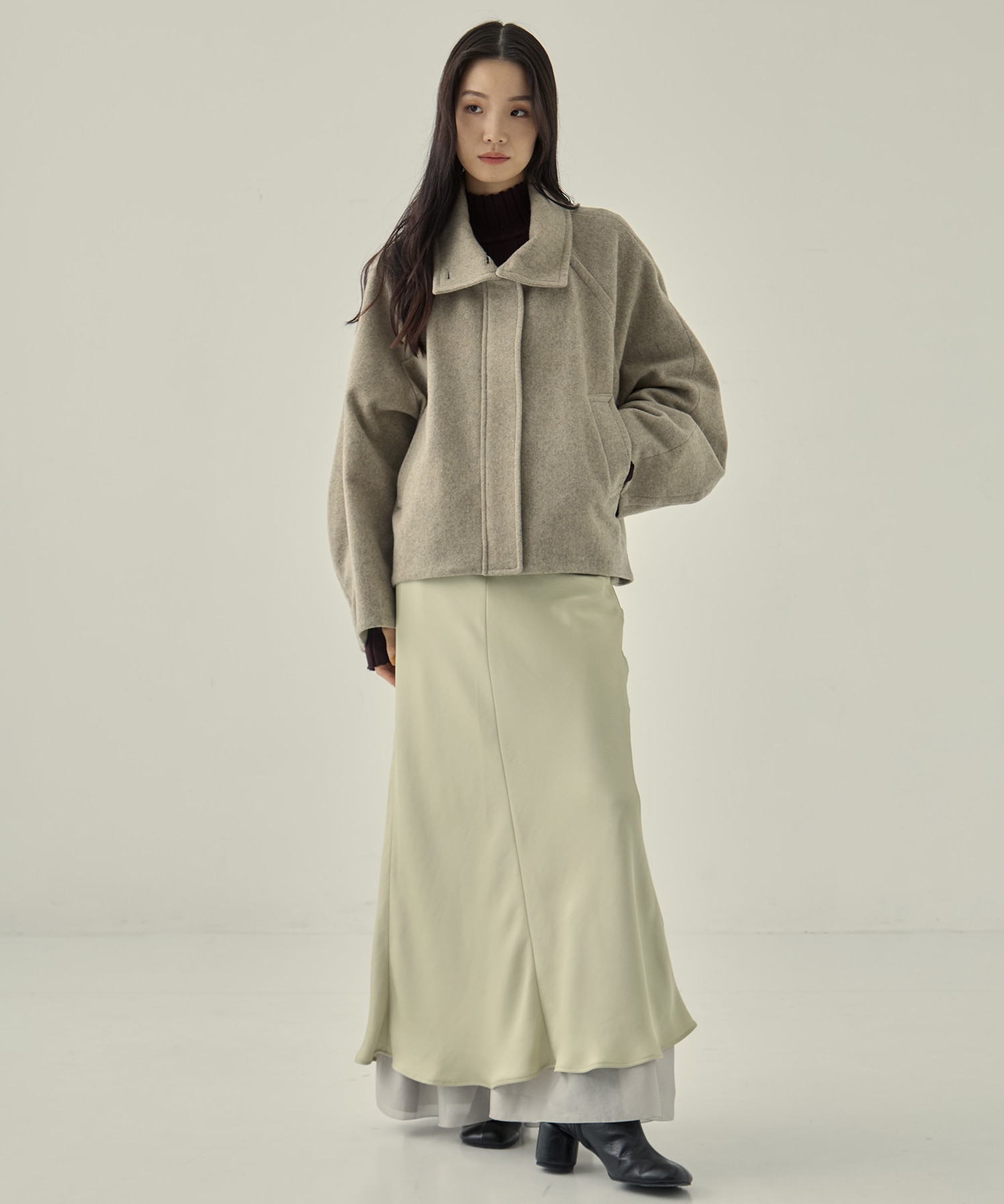 Stand Collar Wool Blouson STUDIOUS