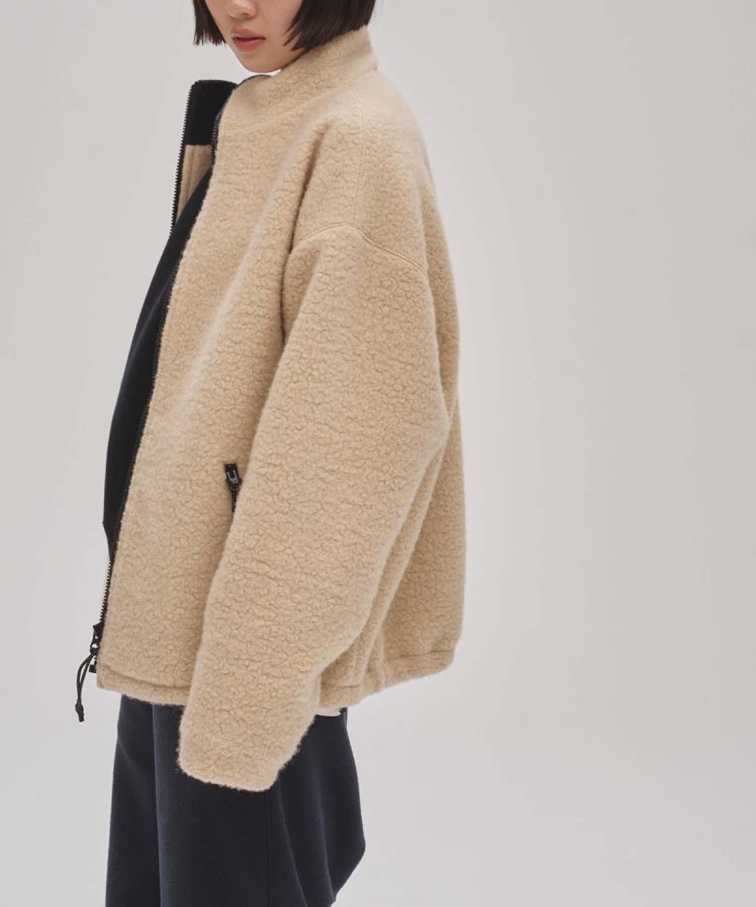 Wool Boa Zip Jacket TODAYFUL