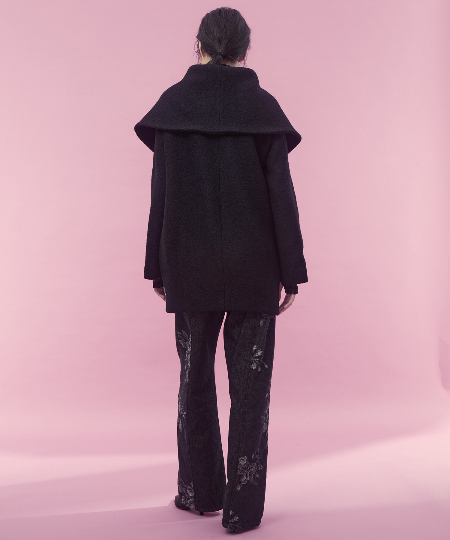 Boucle wool cape coat FETICO