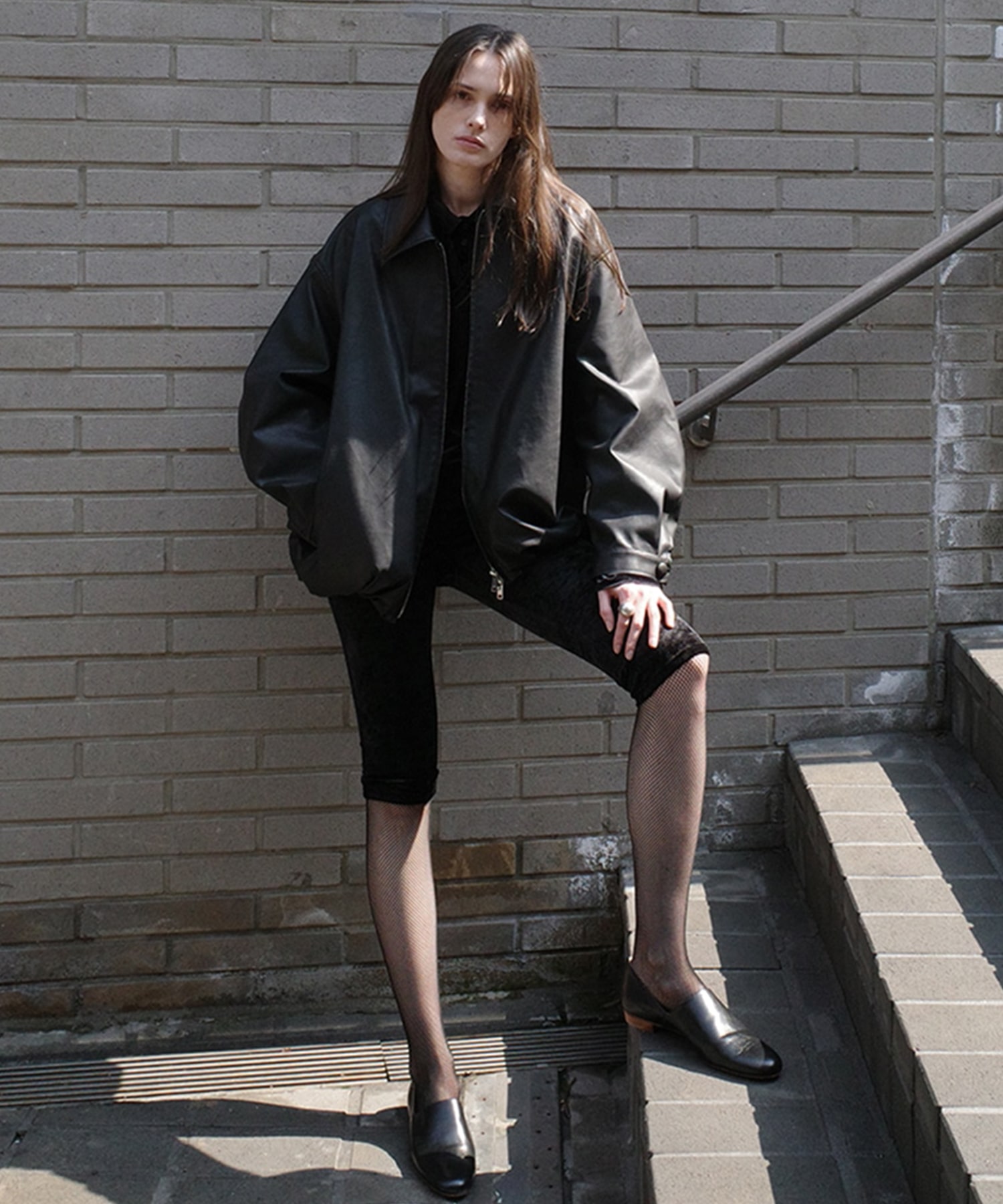 FAKE LEATHER BALLOON JACKET CLANE