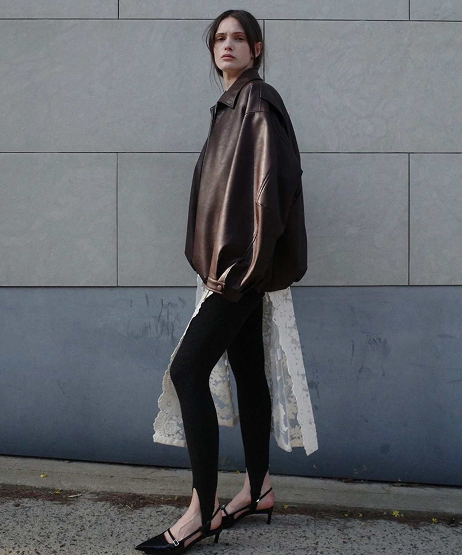 FAKE LEATHER BALLOON JACKET CLANE
