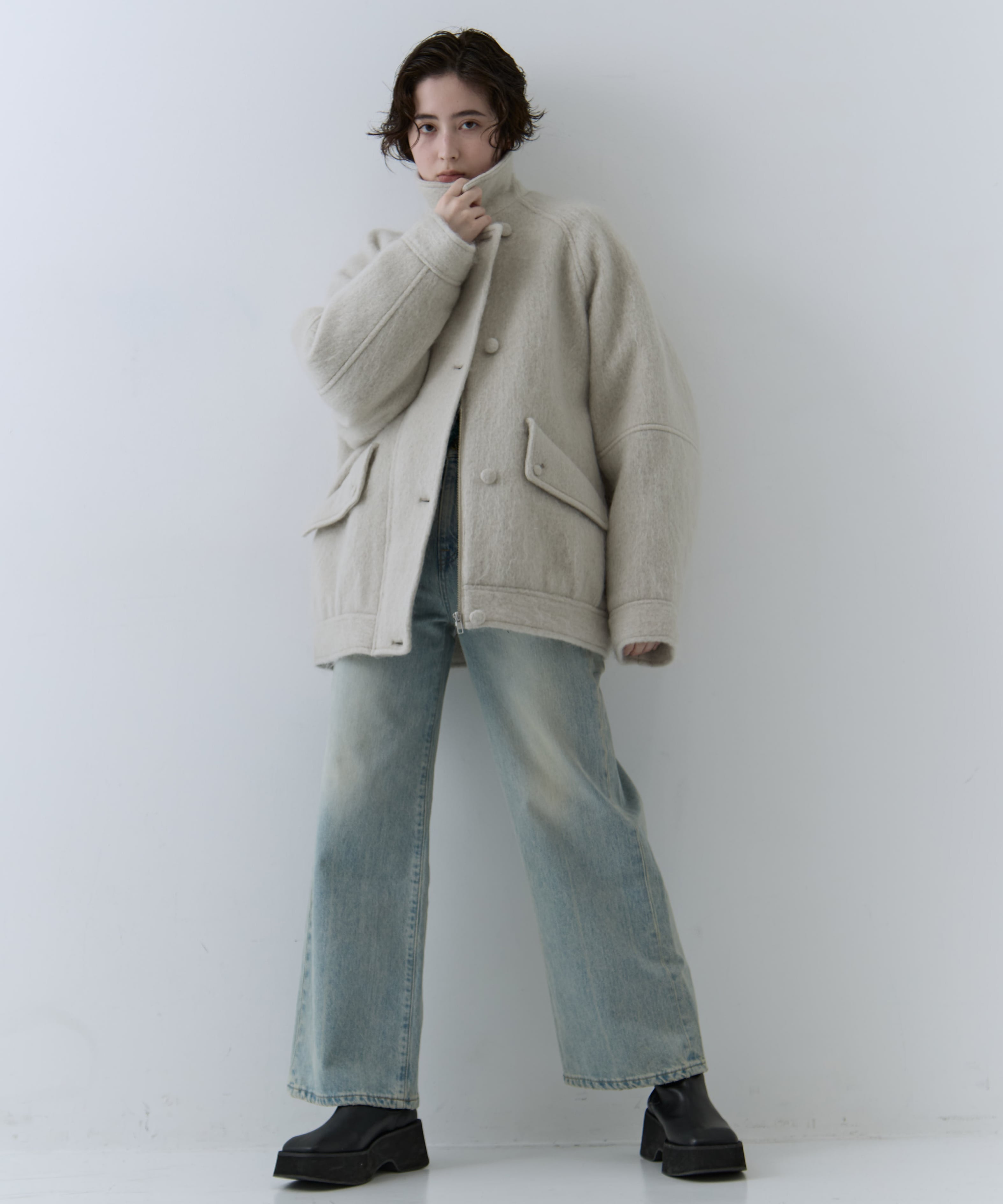 UND MOHAIR SHAGGY FLIGHT JACKET AMERI