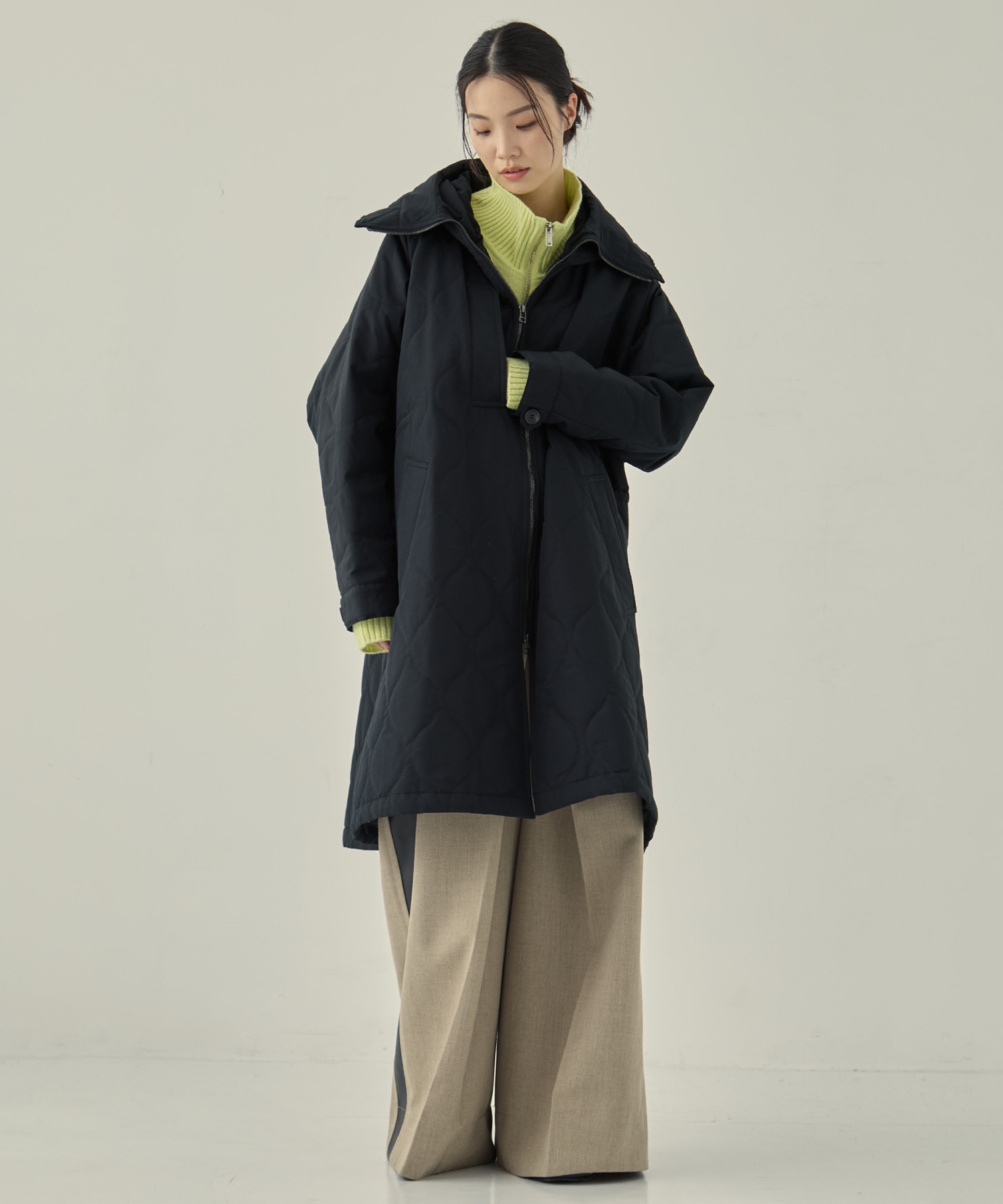 リサイクル60/40クロスキルティングフーディー VACHEMENT