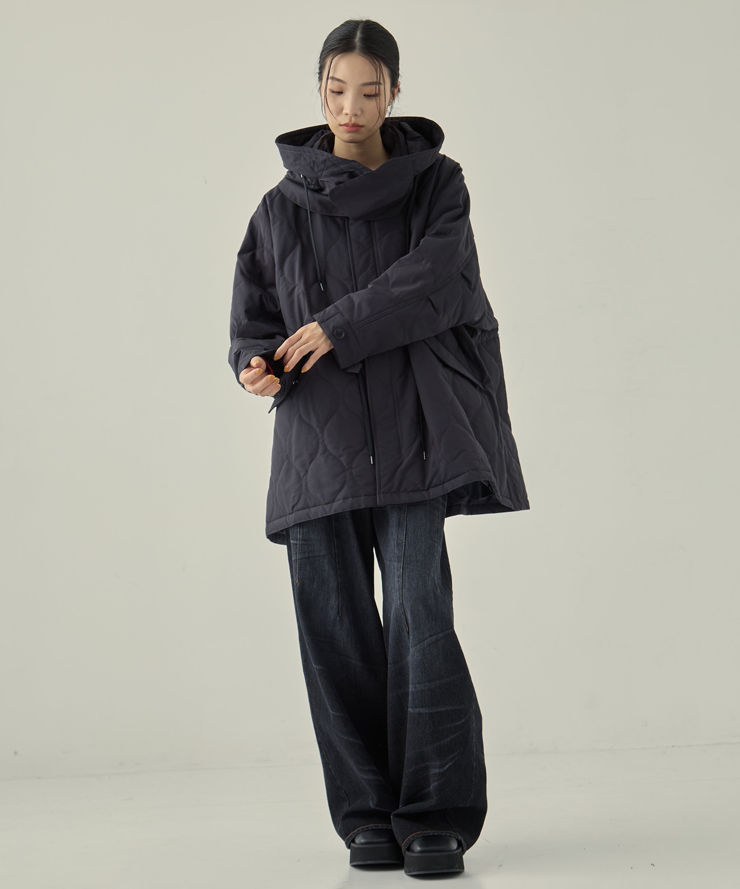 リサイクル60/40クロスキルティング モッズコート VACHEMENT