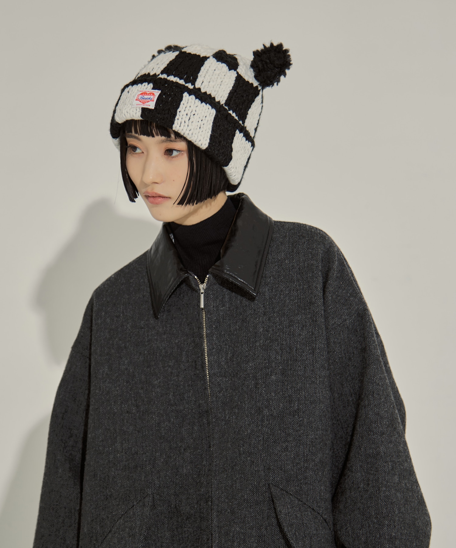 Checkered Flag Bear Beanie BASICKS