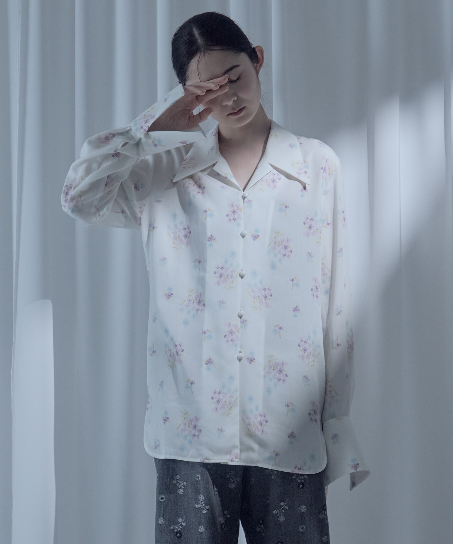 Floral Motif Printed Shirt Mame Kurogouchi