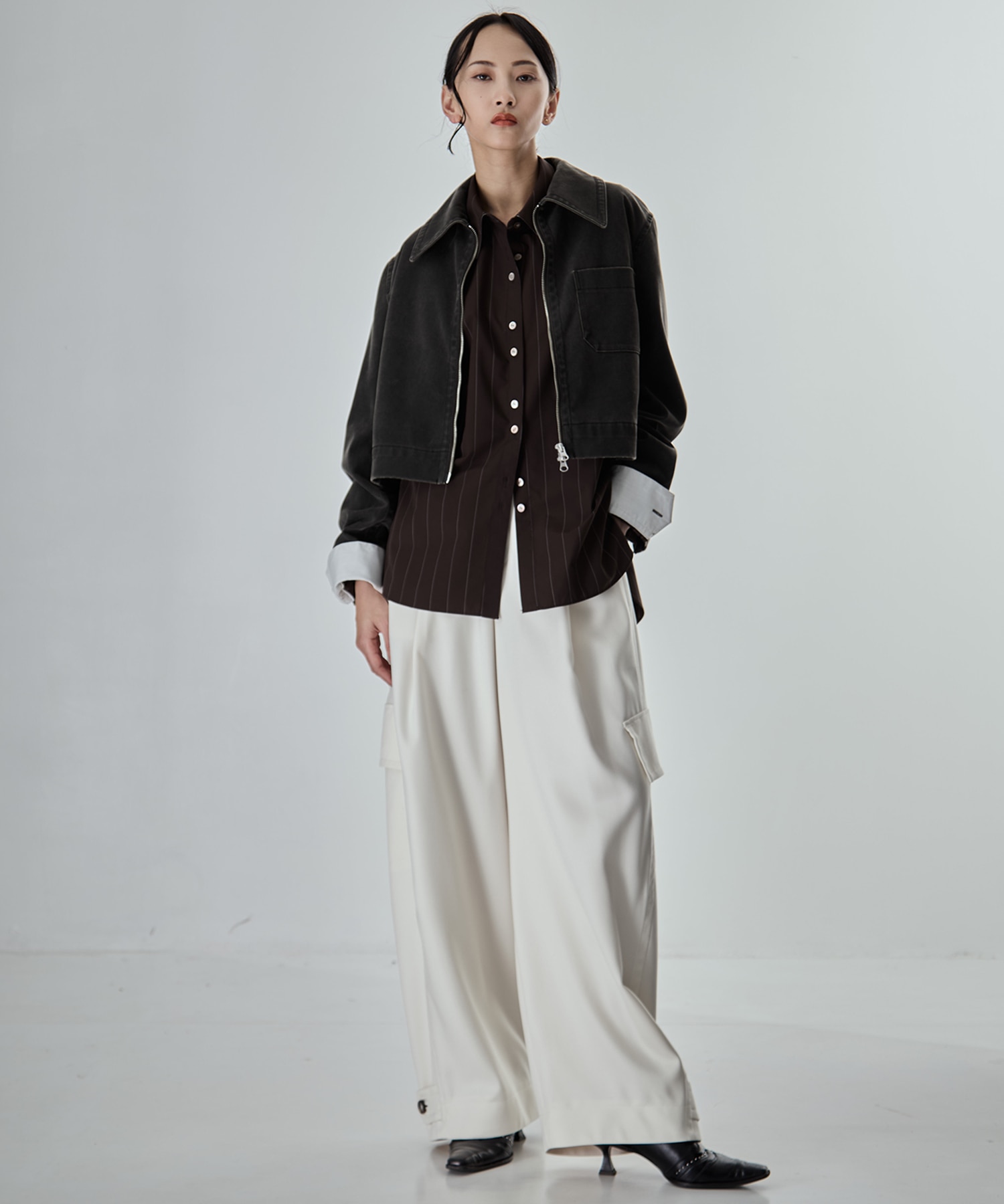 Wide Stripe 2way Shirt STUDIOUS