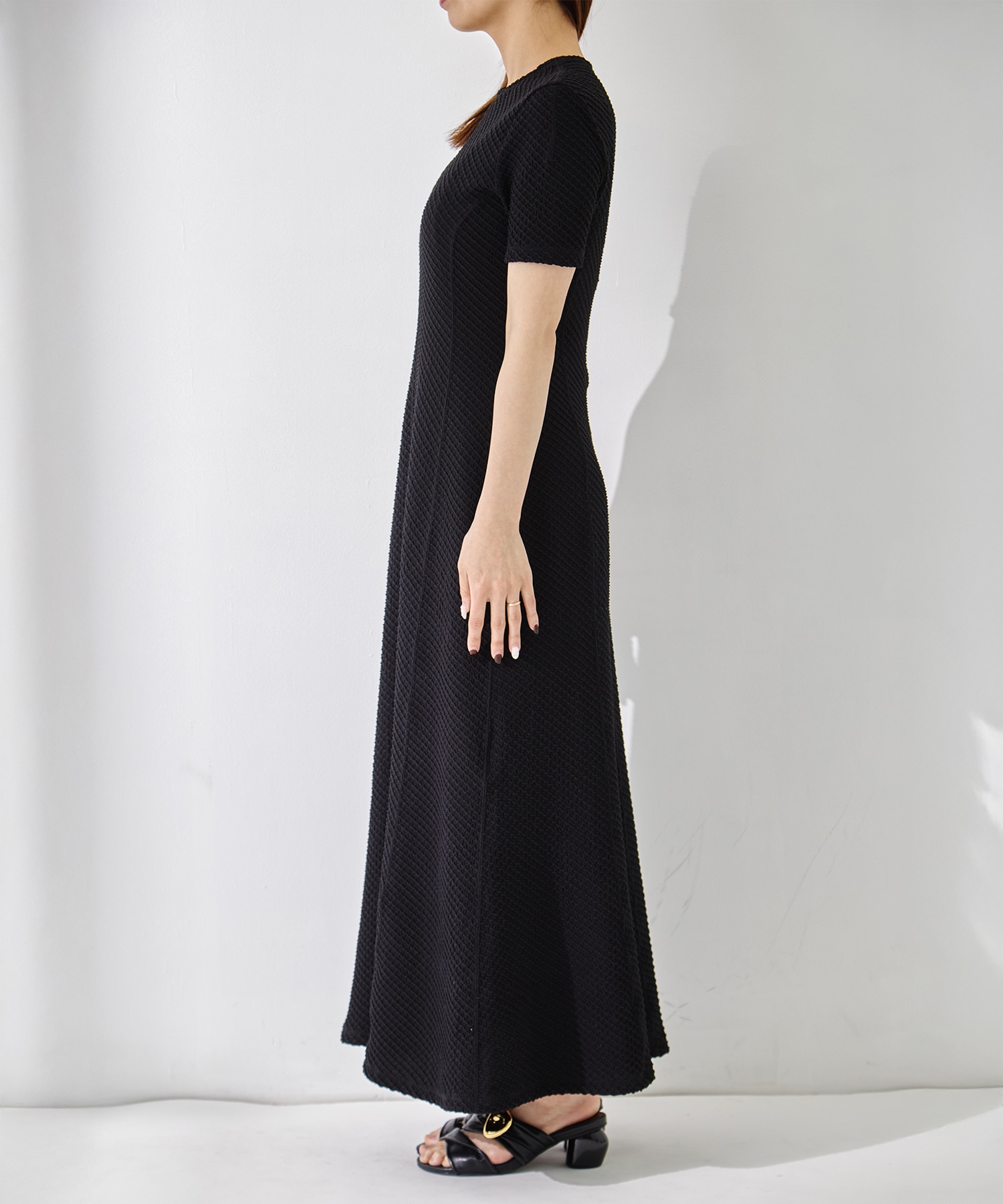 Shirring Jersey Jacquard Dress Mame Kurogouchi