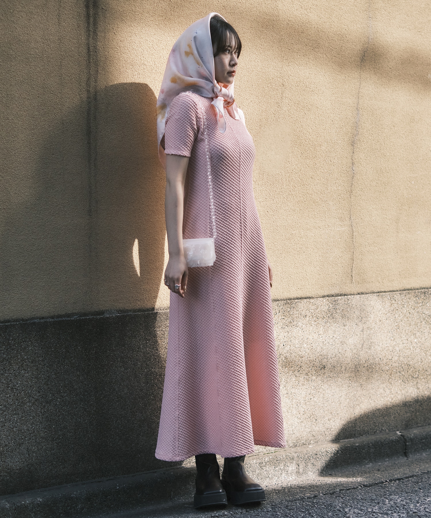 Shirring Jersey Jacquard Dress Mame Kurogouchi