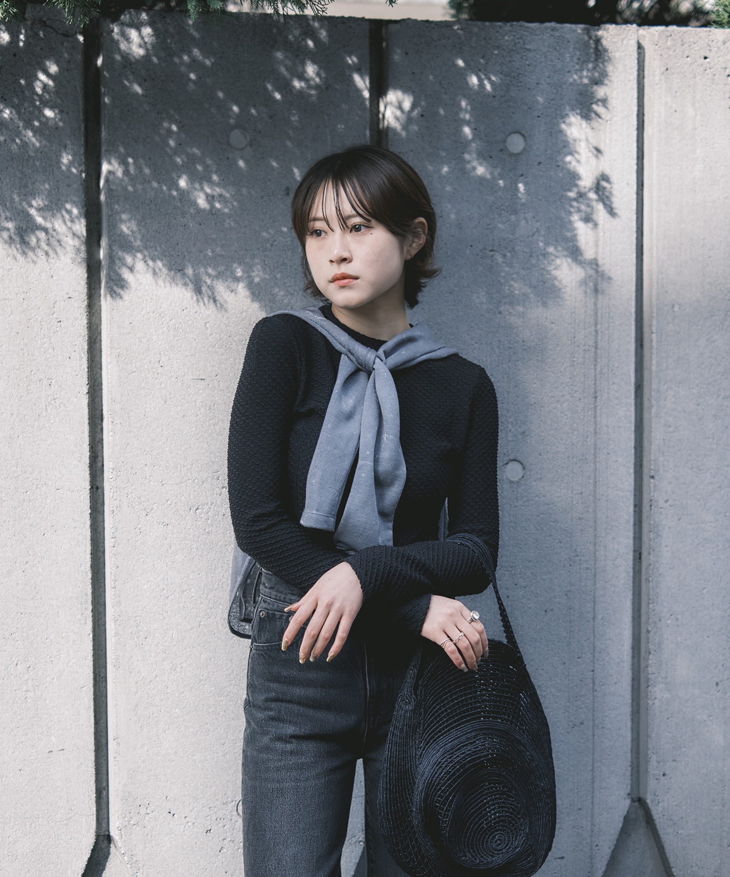 Starry Jersey Square Neck Sheer Top Mame Kurogouchi