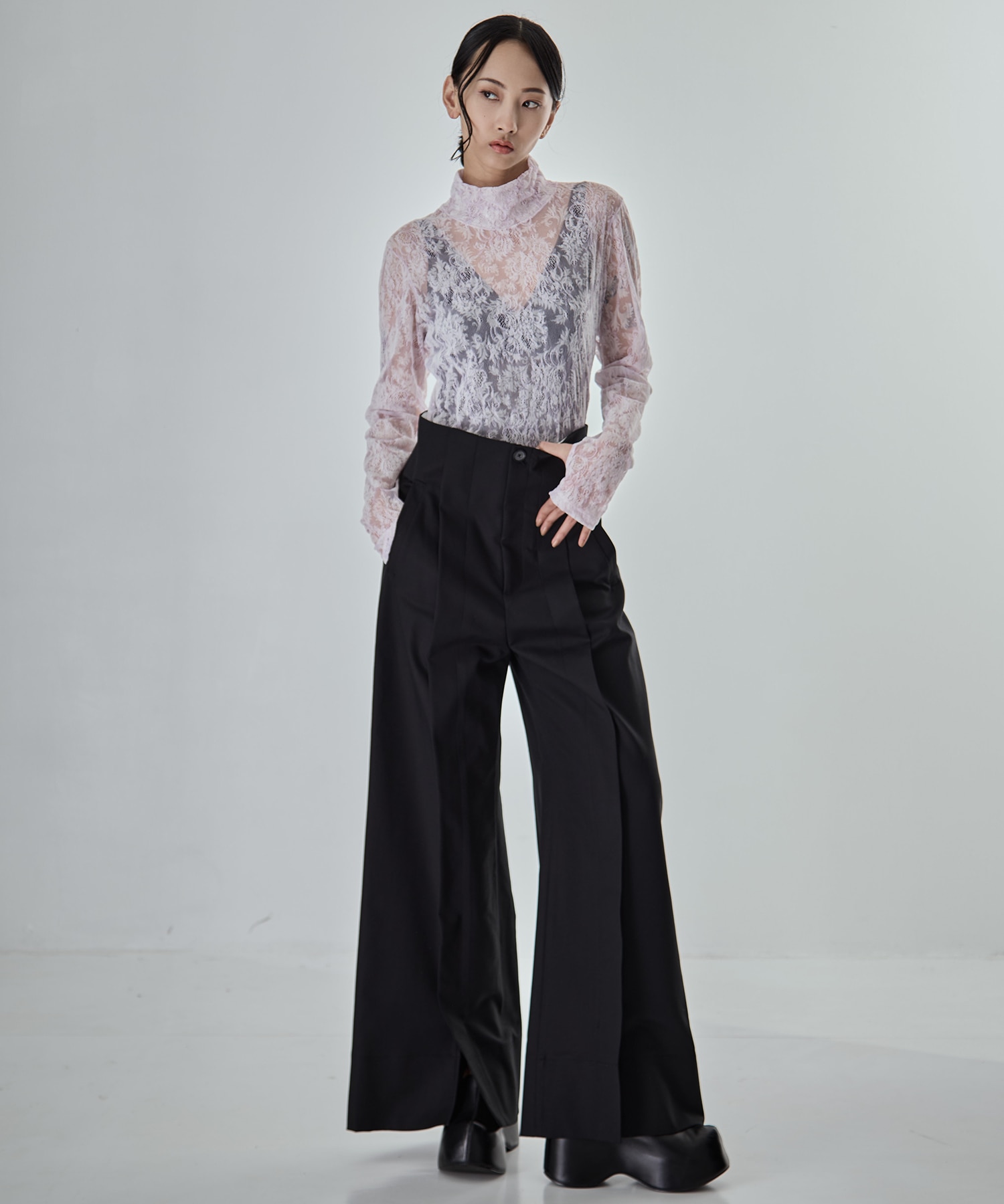 Stretch Flocky Lace Top STUDIOUS